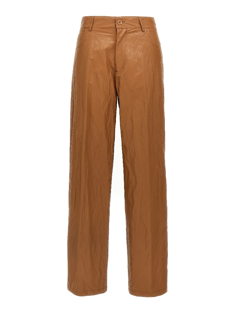 Brown Viscose Casual Pants