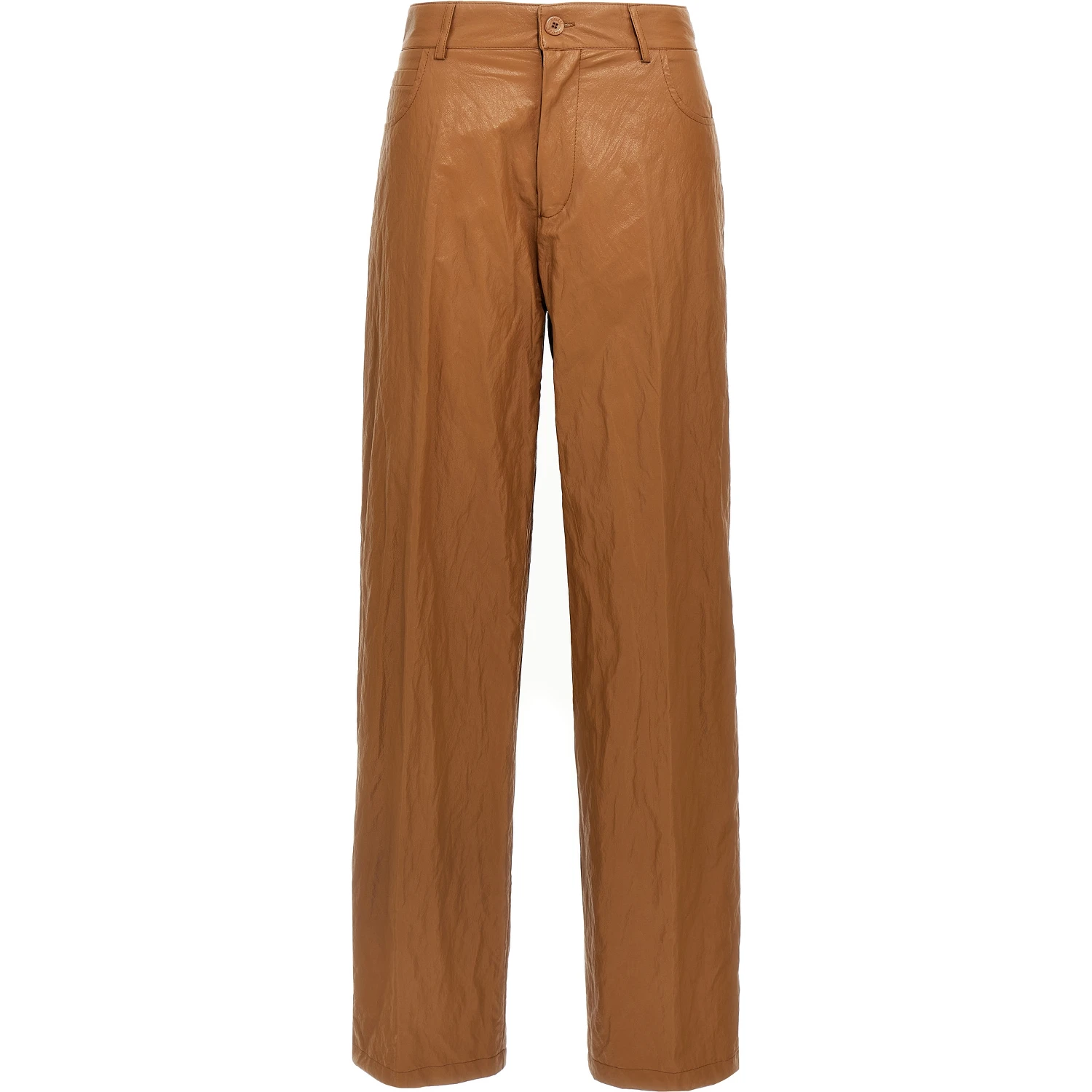 Brown Viscose Casual Pants