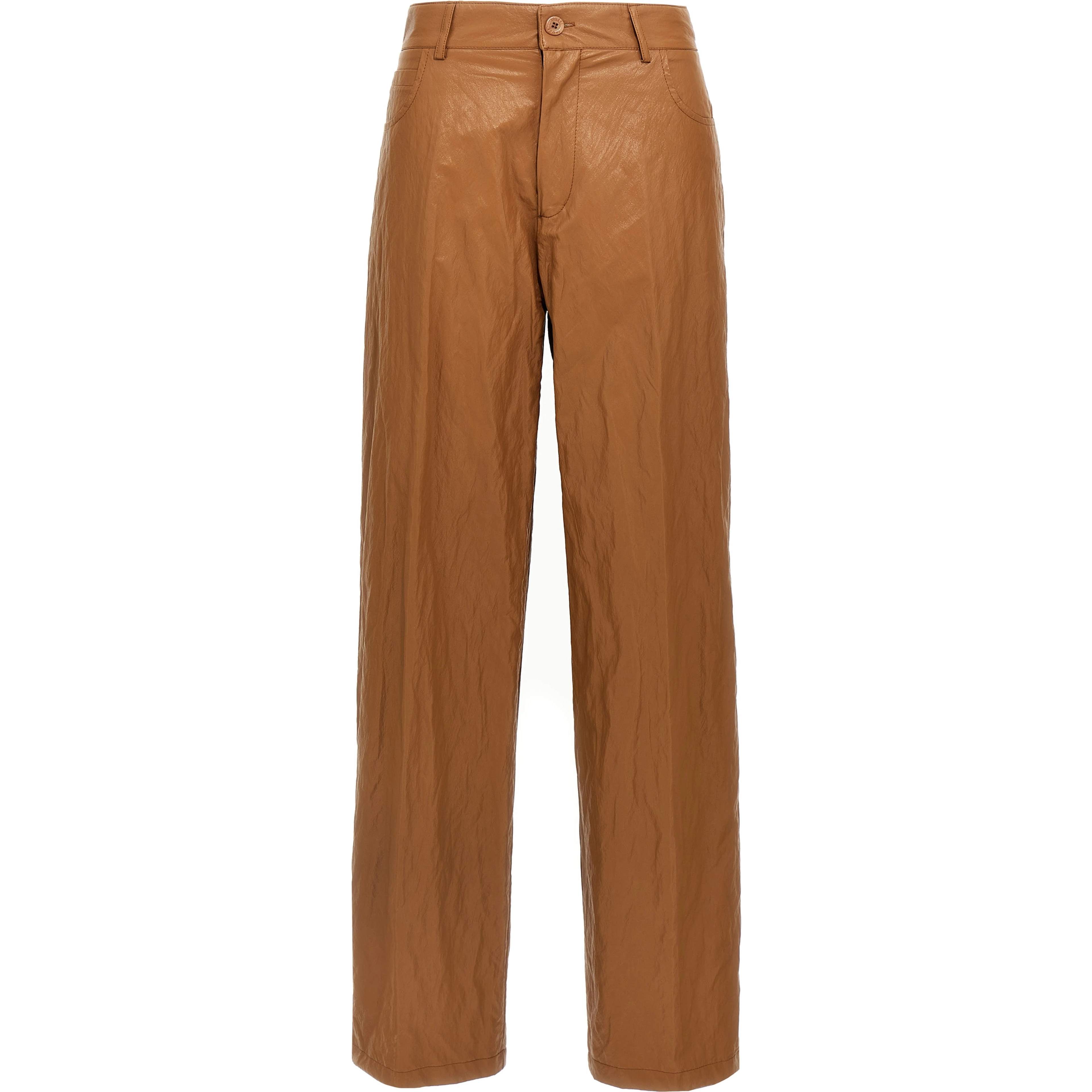 Brown Viscose Casual Pants
