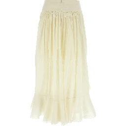 White Cotton Mini Skirt