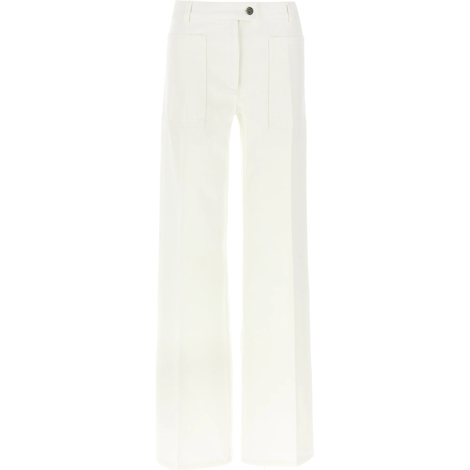 White Cotton Straight-Leg Jeans