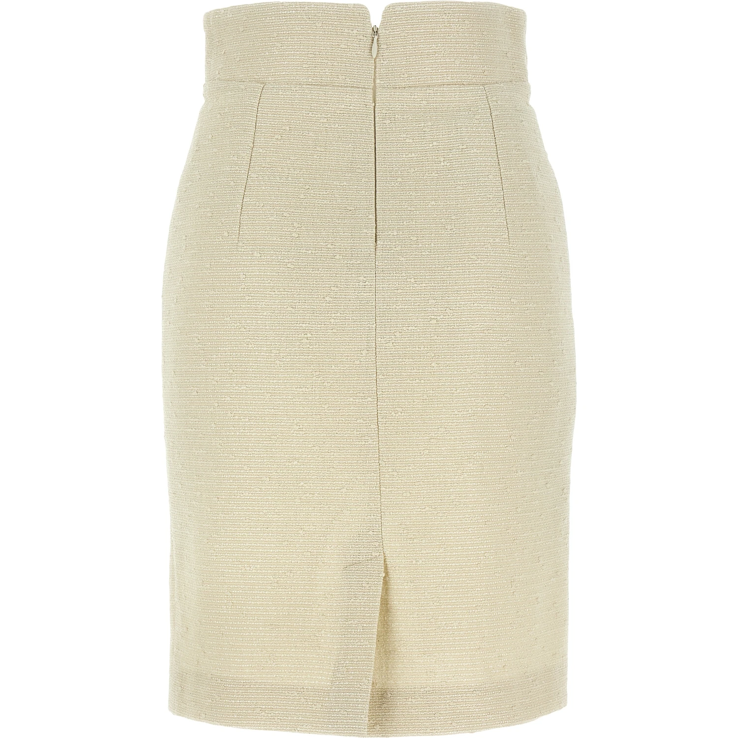 Beige Cotton Midi Skirt
