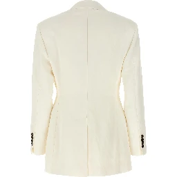 White Straw Blazer