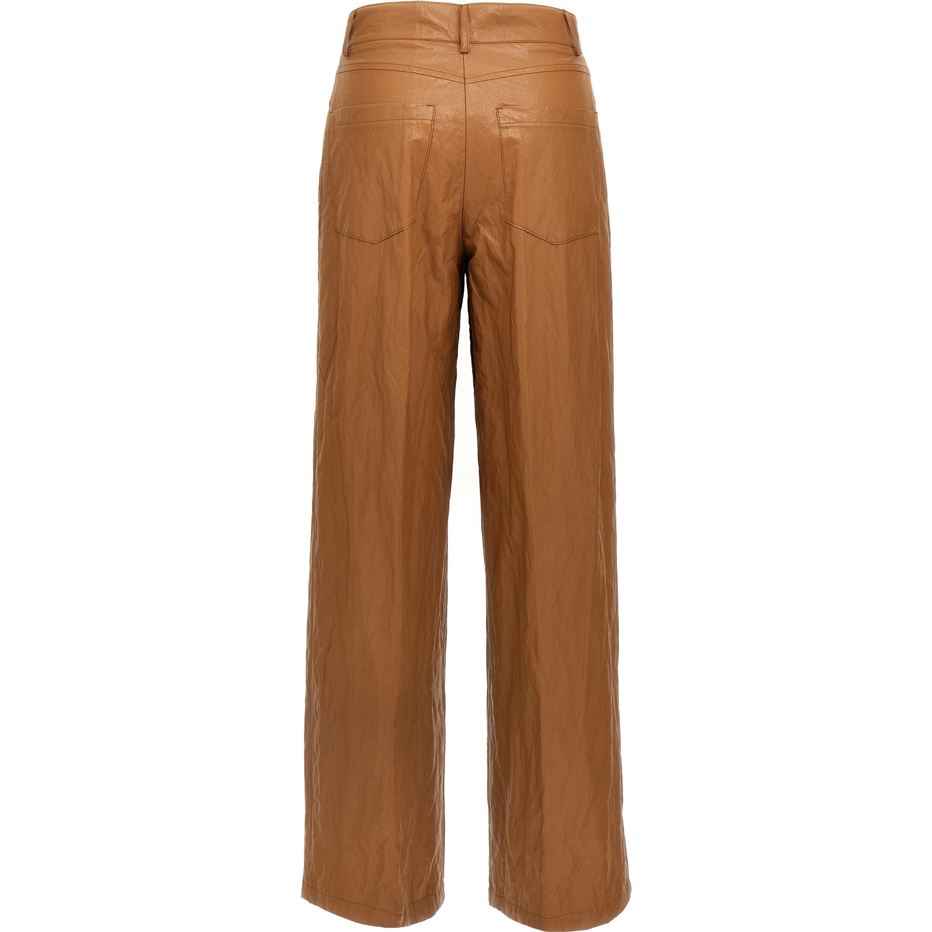 Brown Viscose Casual Pants
