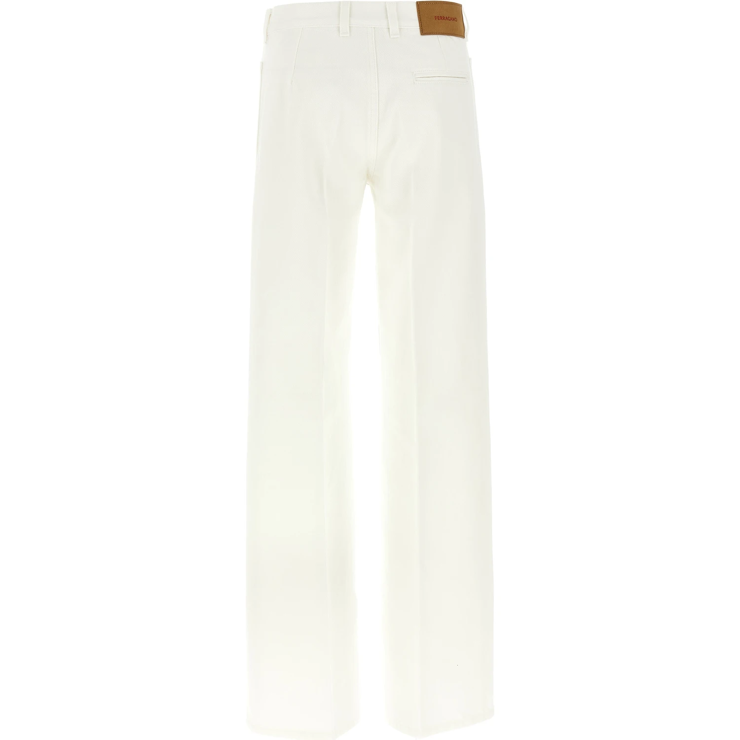 White Cotton Straight-Leg Jeans