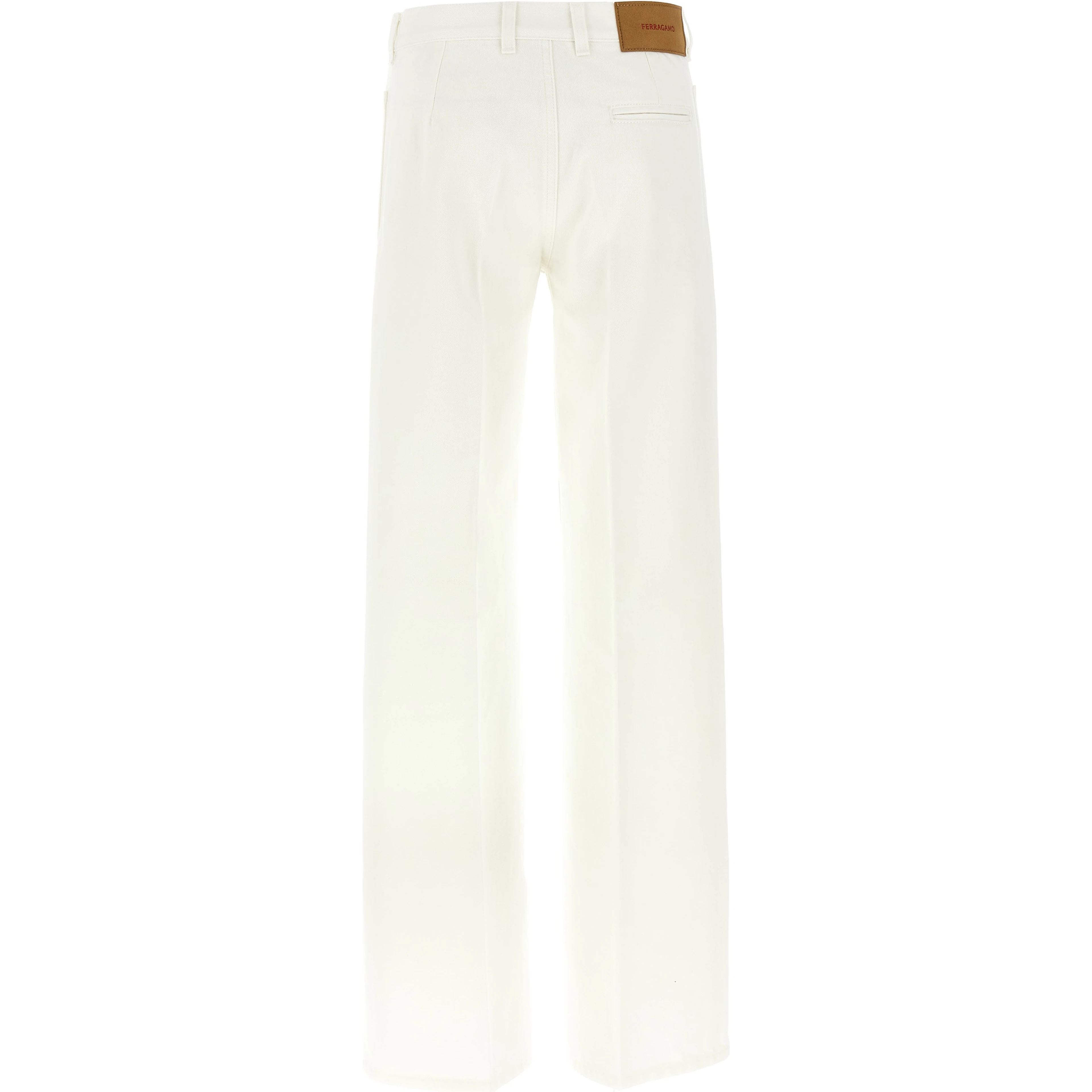 White Cotton Straight-Leg Jeans