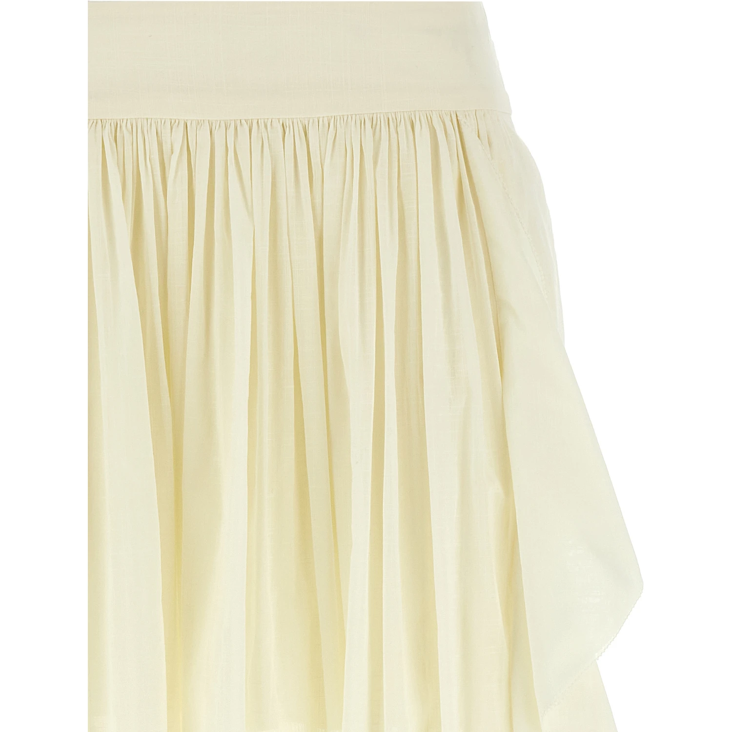 White Cotton Mini Skirt