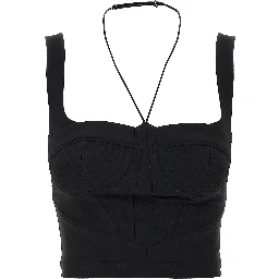 Black Polyamide Tank Tops