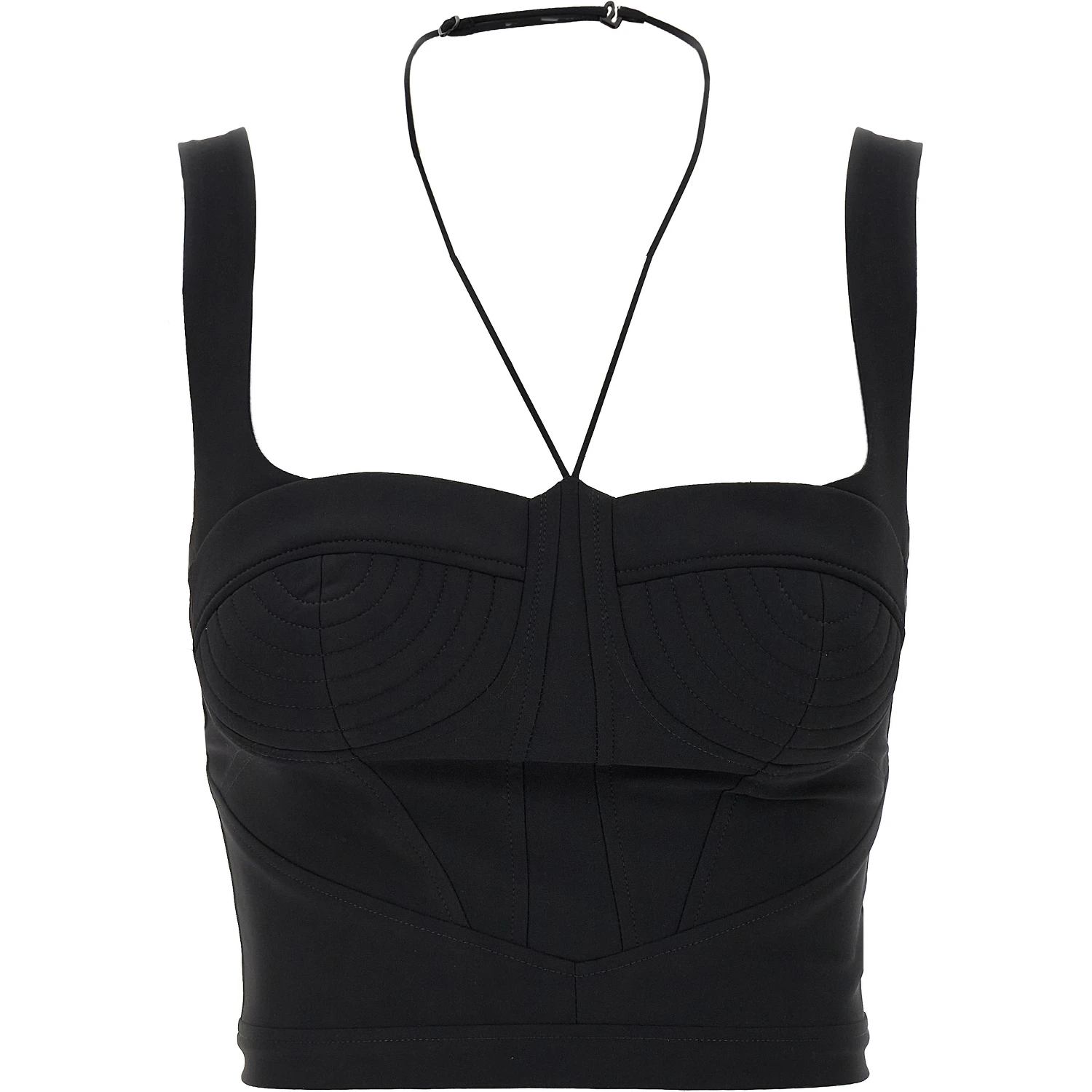 Black Polyamide Tank Tops