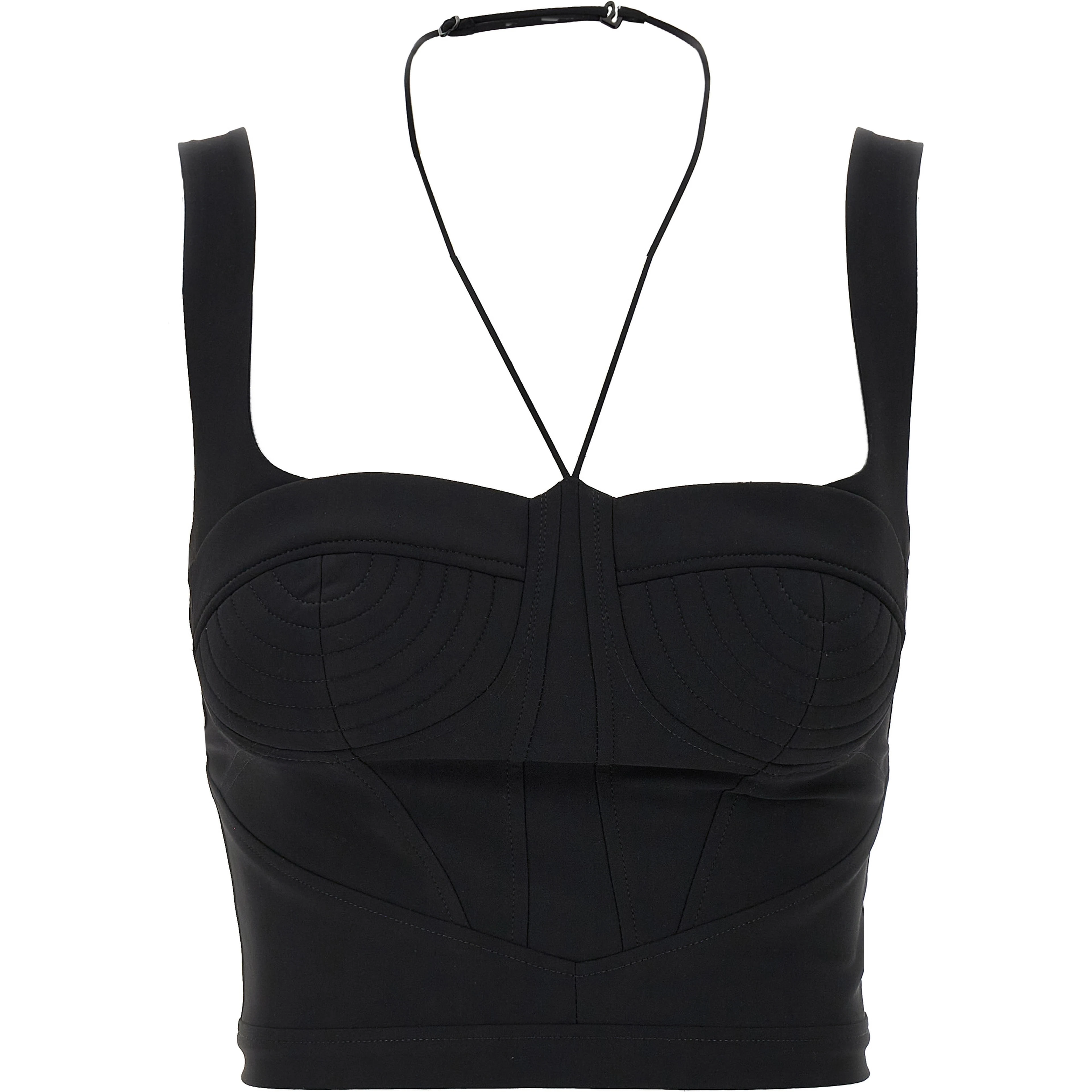 Black Polyamide Tank Tops