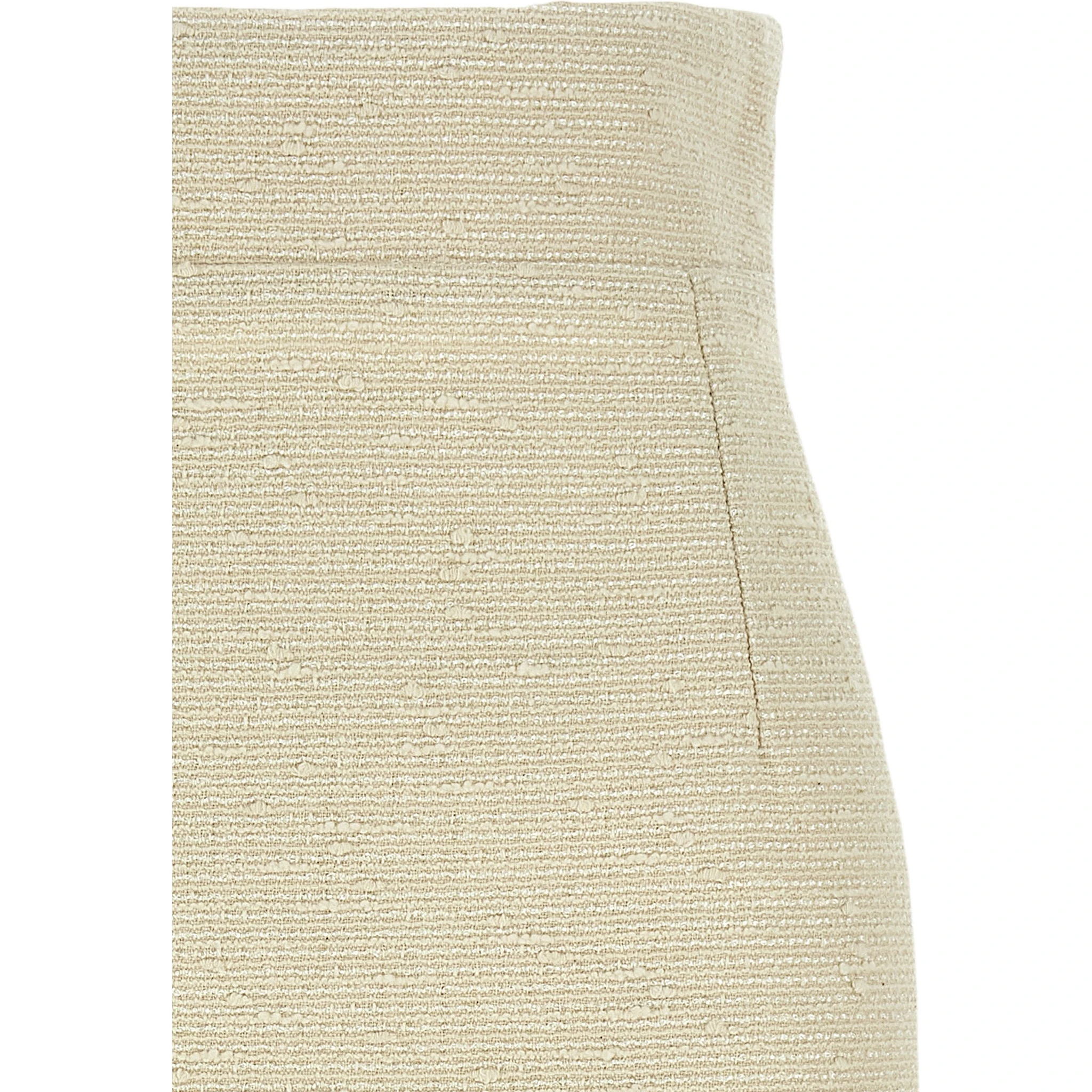 Beige Cotton Midi Skirt