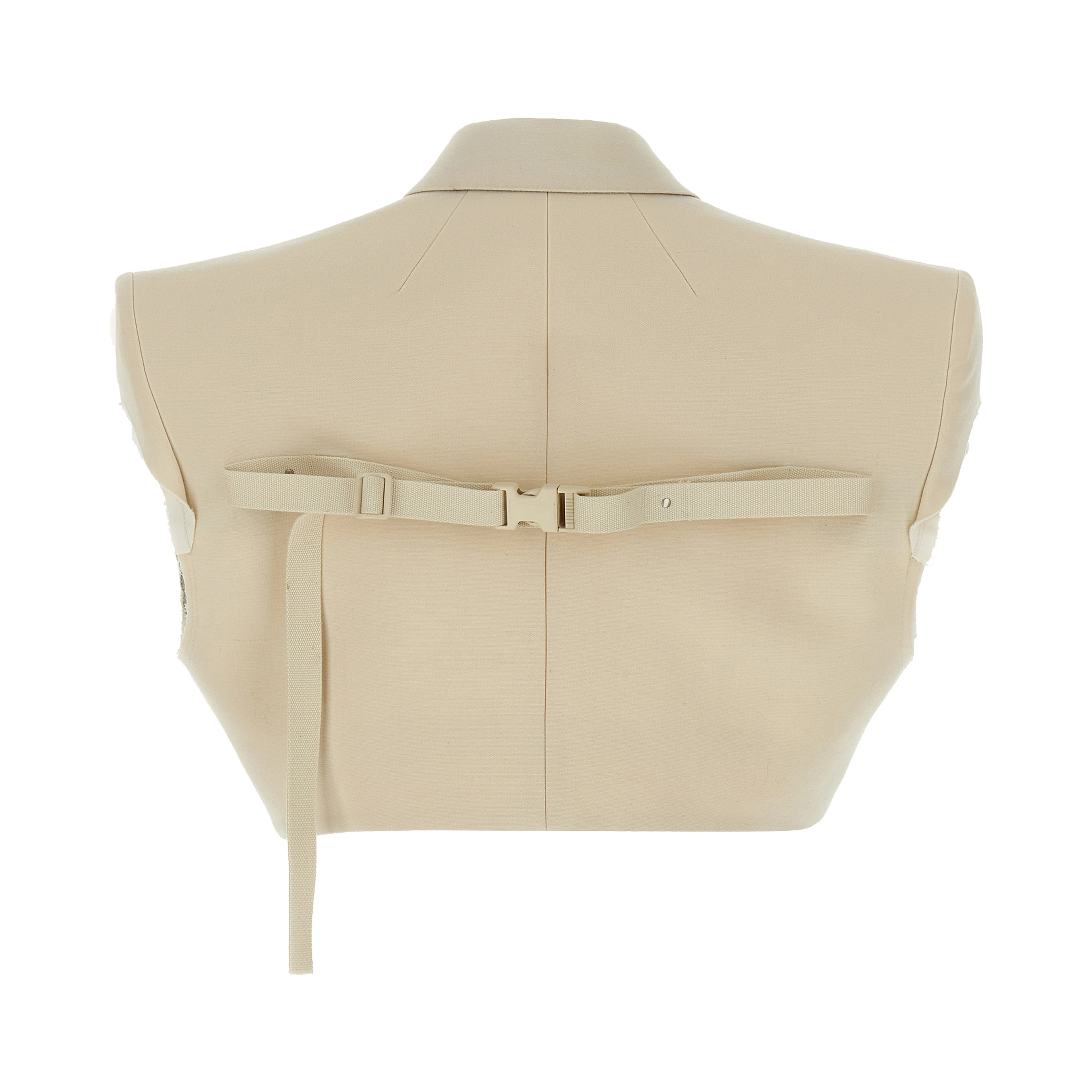 Beige Cotton Sleeveless Jacket