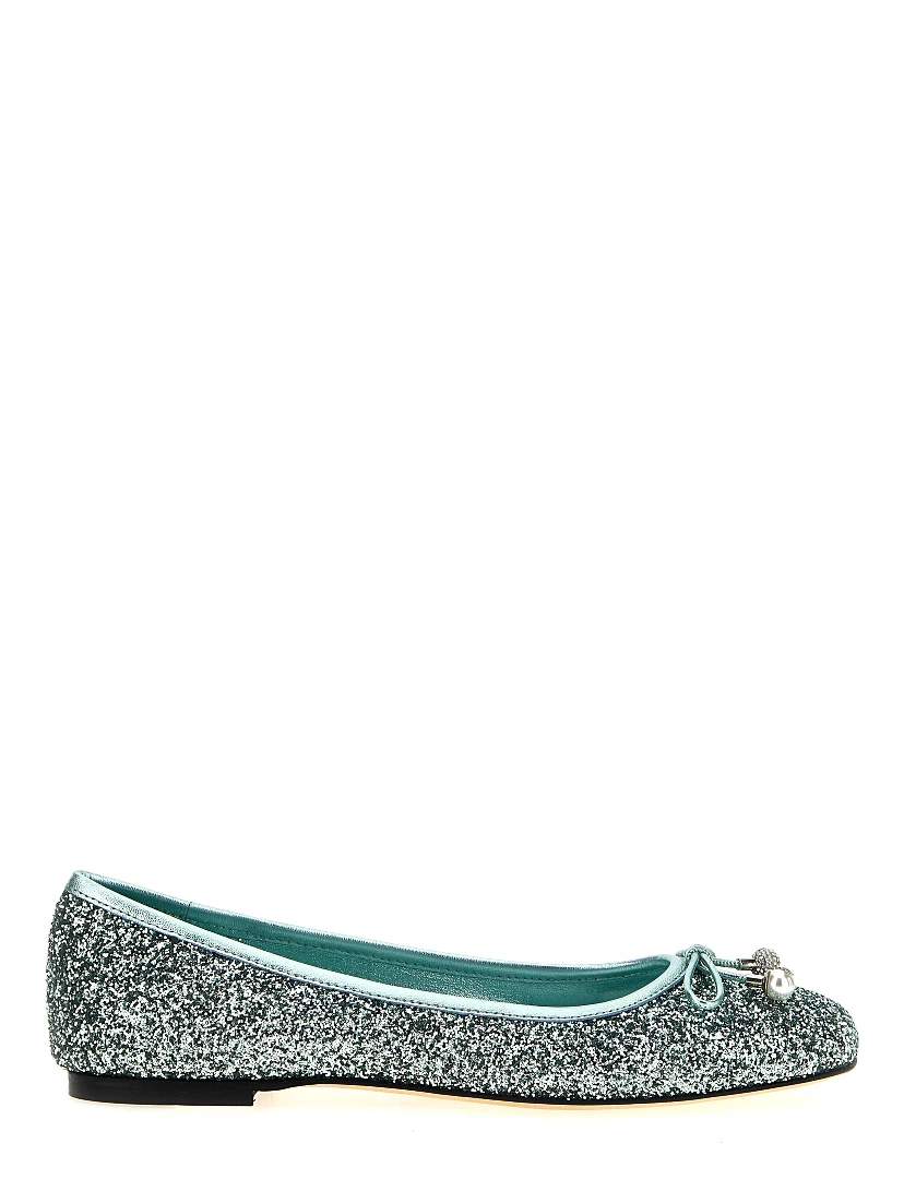 Bicolor Textile Ballet Flats
