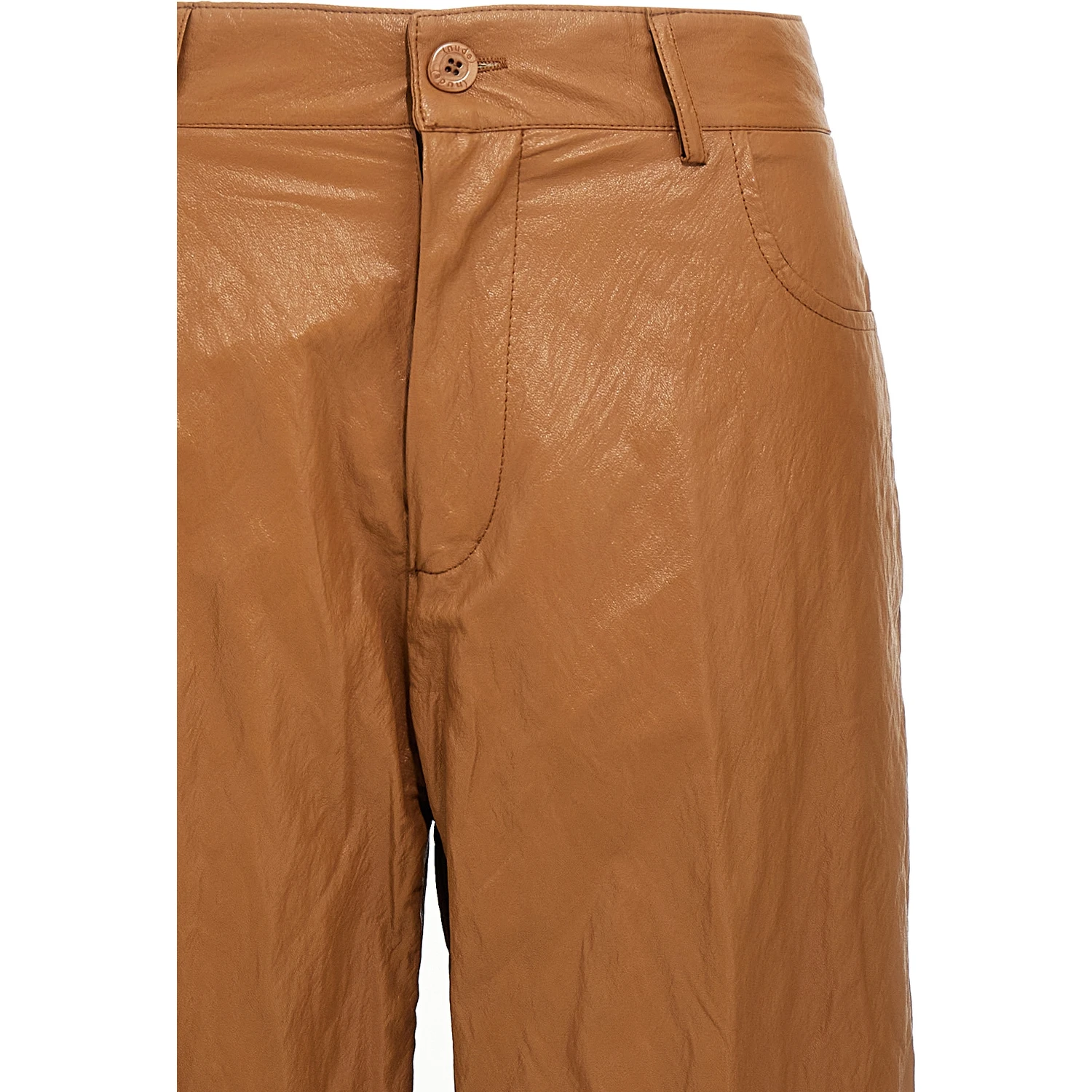 Brown Viscose Casual Pants