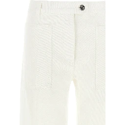 White Cotton Straight-Leg Jeans