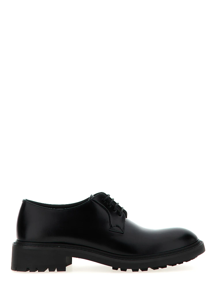 Black Lamb Leather Oxfords And Derbies