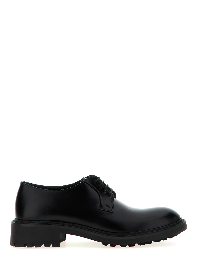 Black Lamb Leather Oxfords And Derbies