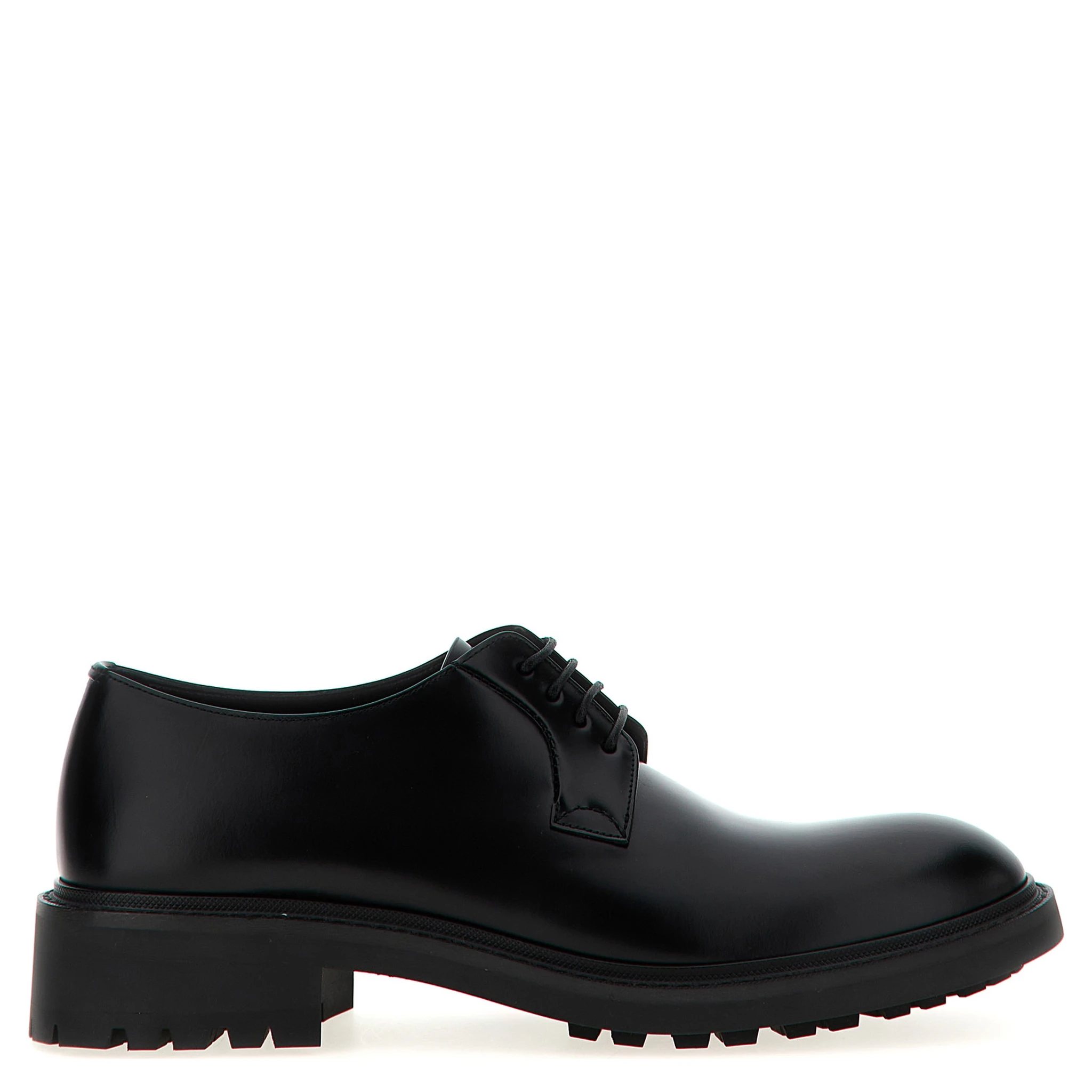 Black Lamb Leather Oxfords And Derbies