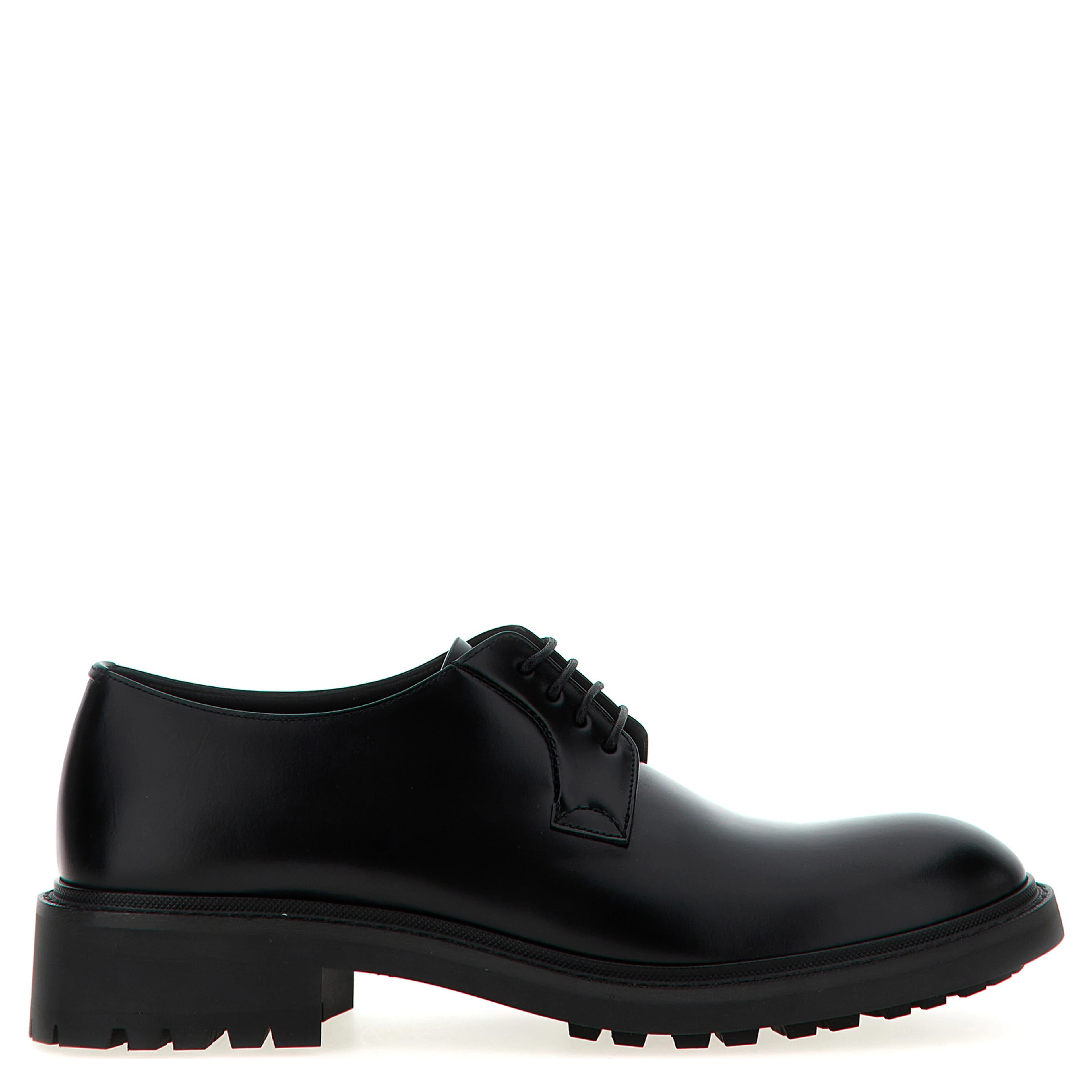Black Lamb Leather Oxfords And Derbies
