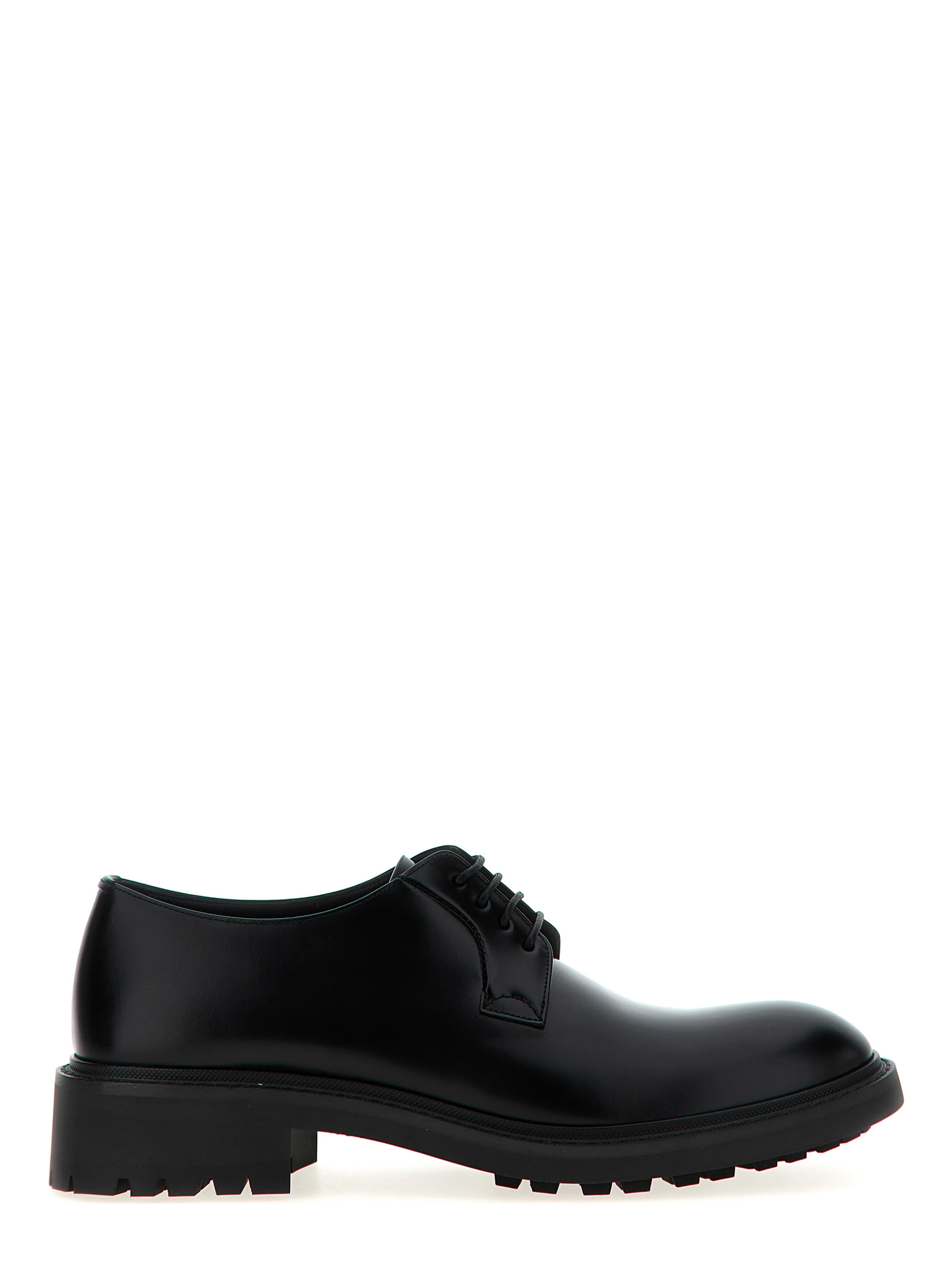 Black Lamb Leather Oxfords And Derbies