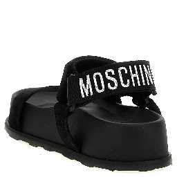 Black Calfskin Flat Sandals