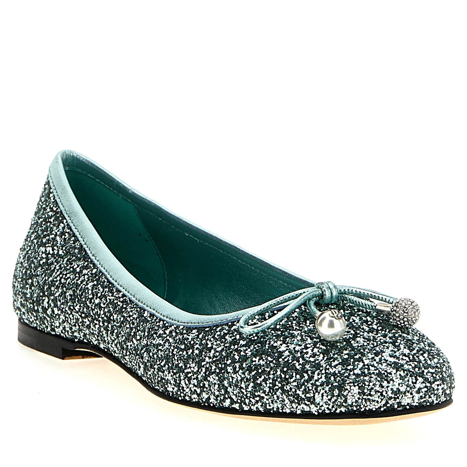 Bicolor Textile Ballet Flats