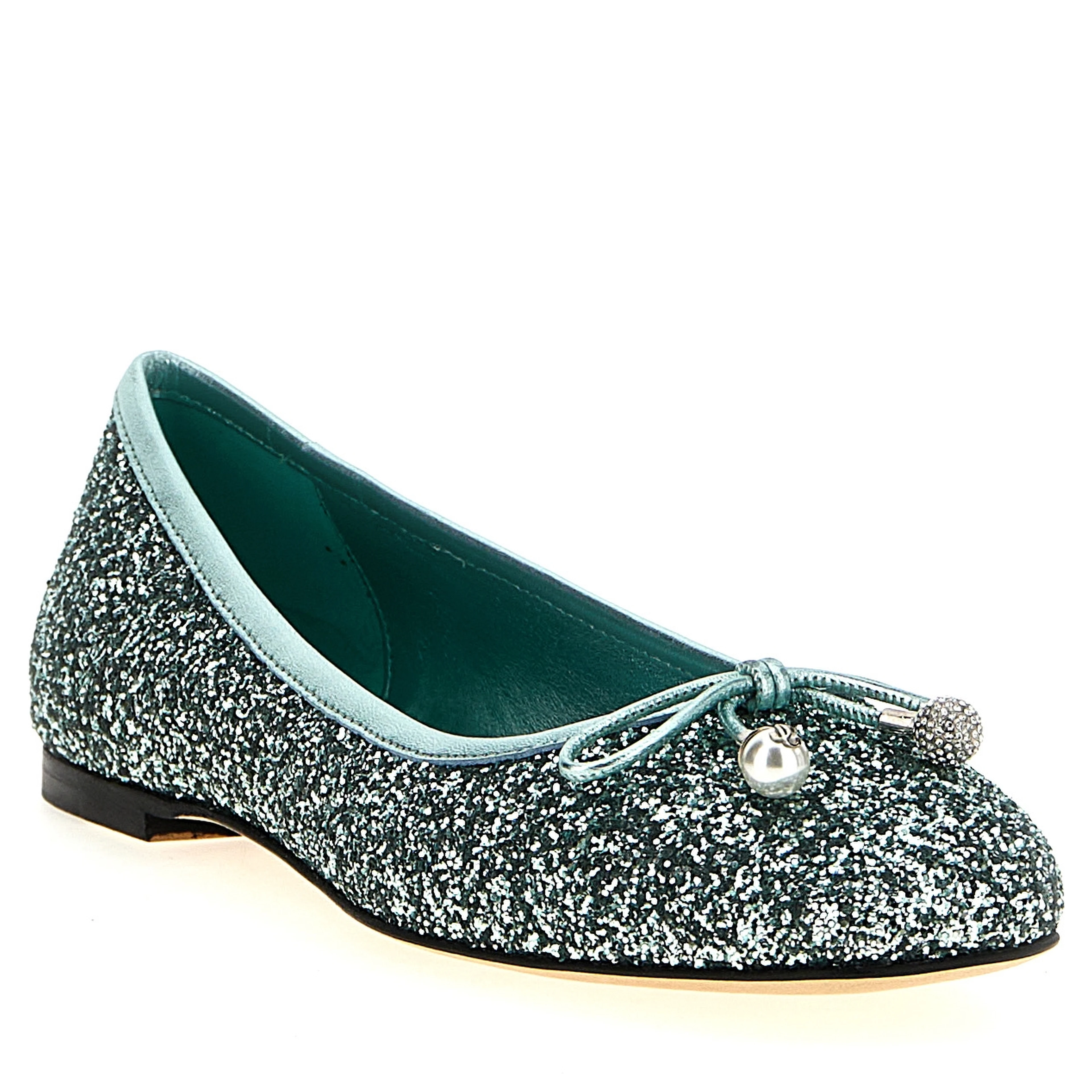 Bicolor Textile Ballet Flats