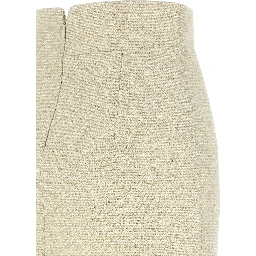 Beige Cotton Midi Skirt
