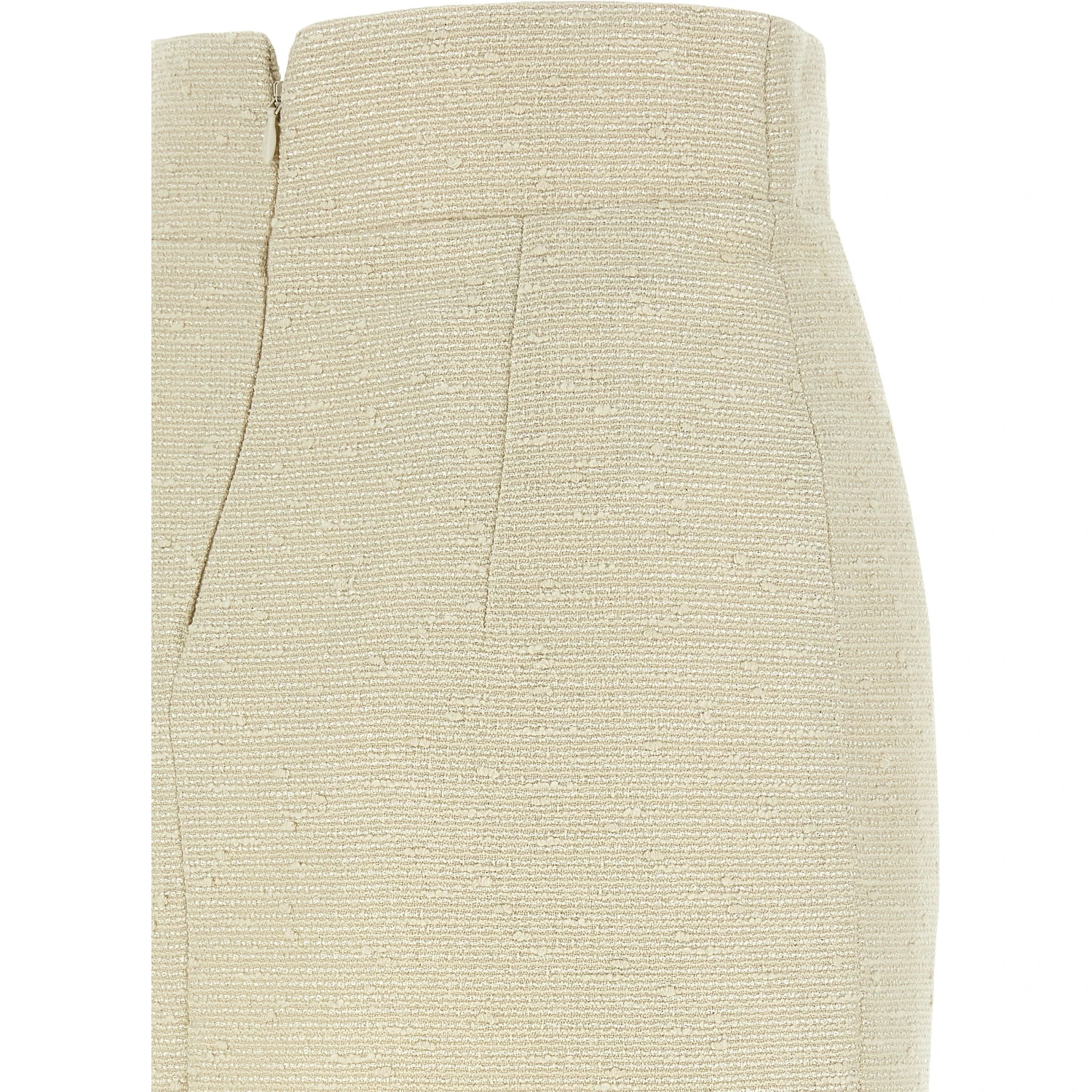 Beige Cotton Midi Skirt
