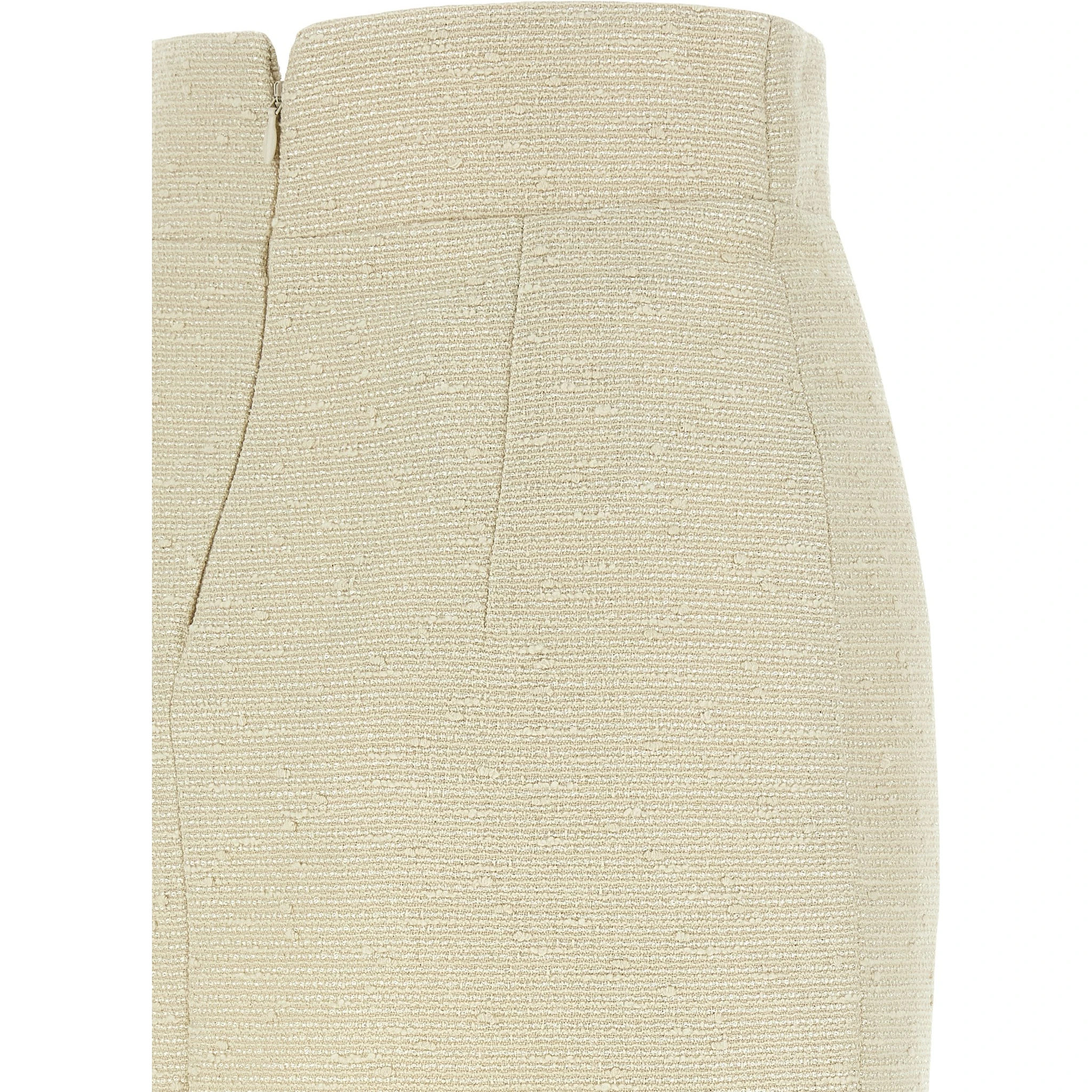 Beige Cotton Midi Skirt