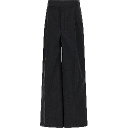 Black Cotton Casual Pants