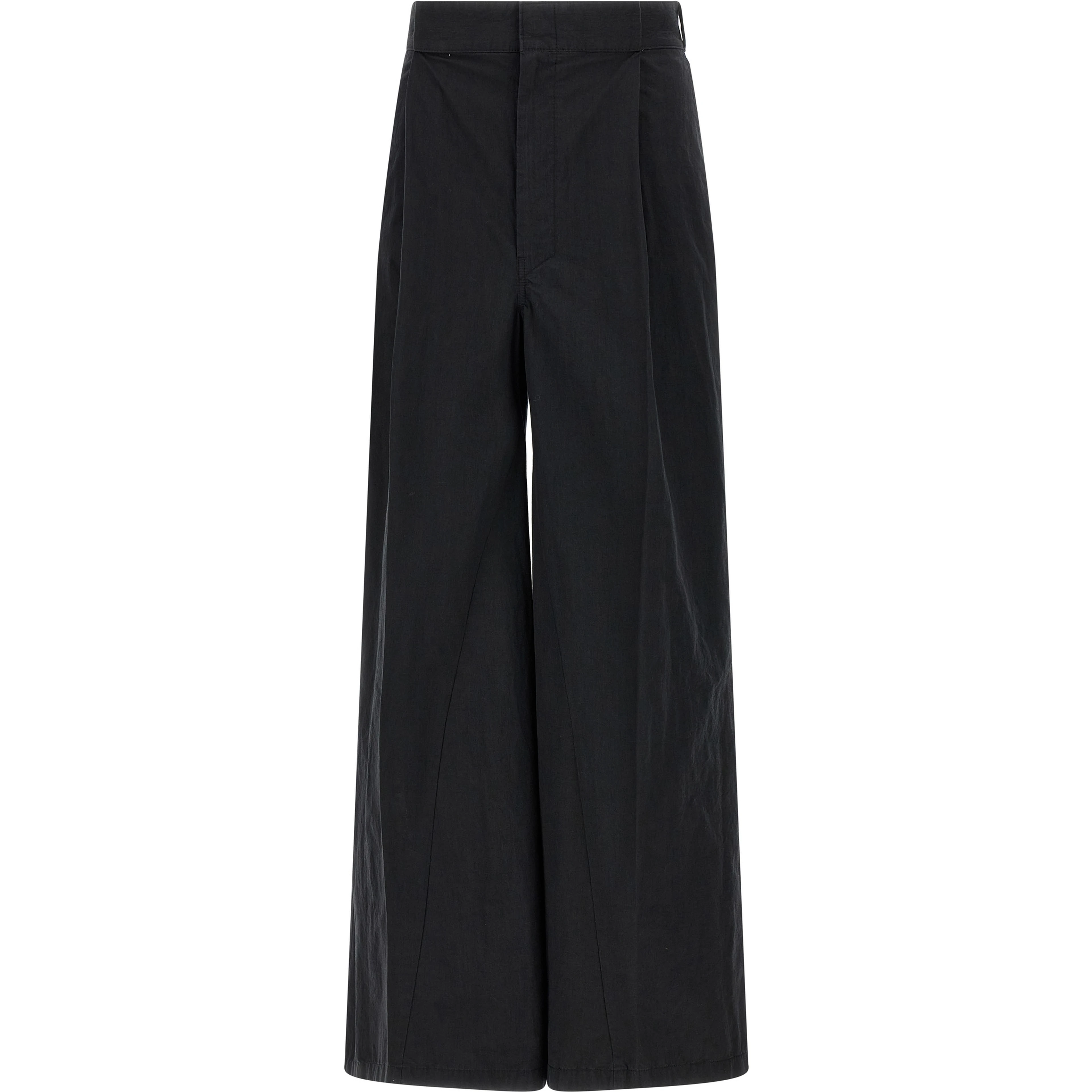 Black Cotton Casual Pants