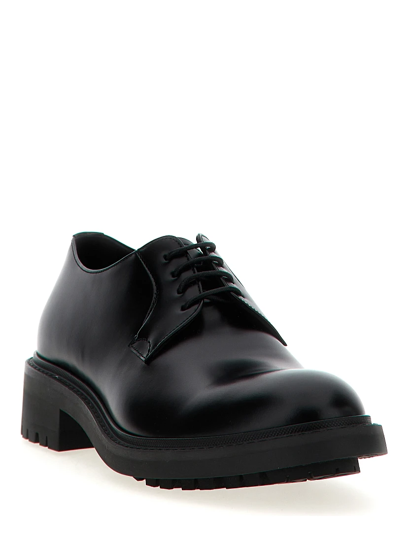 Black Lamb Leather Oxfords And Derbies