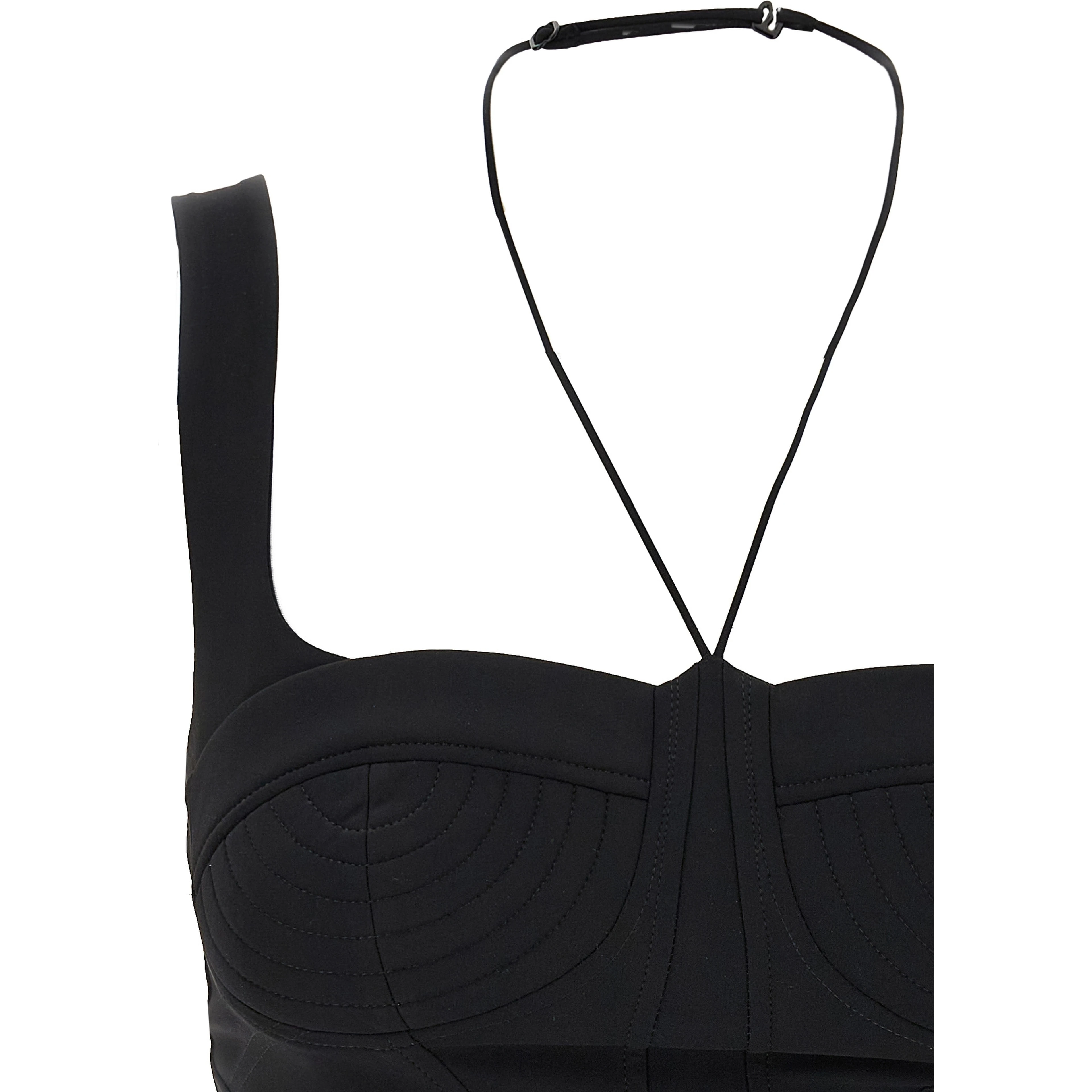 Black Polyamide Tank Tops