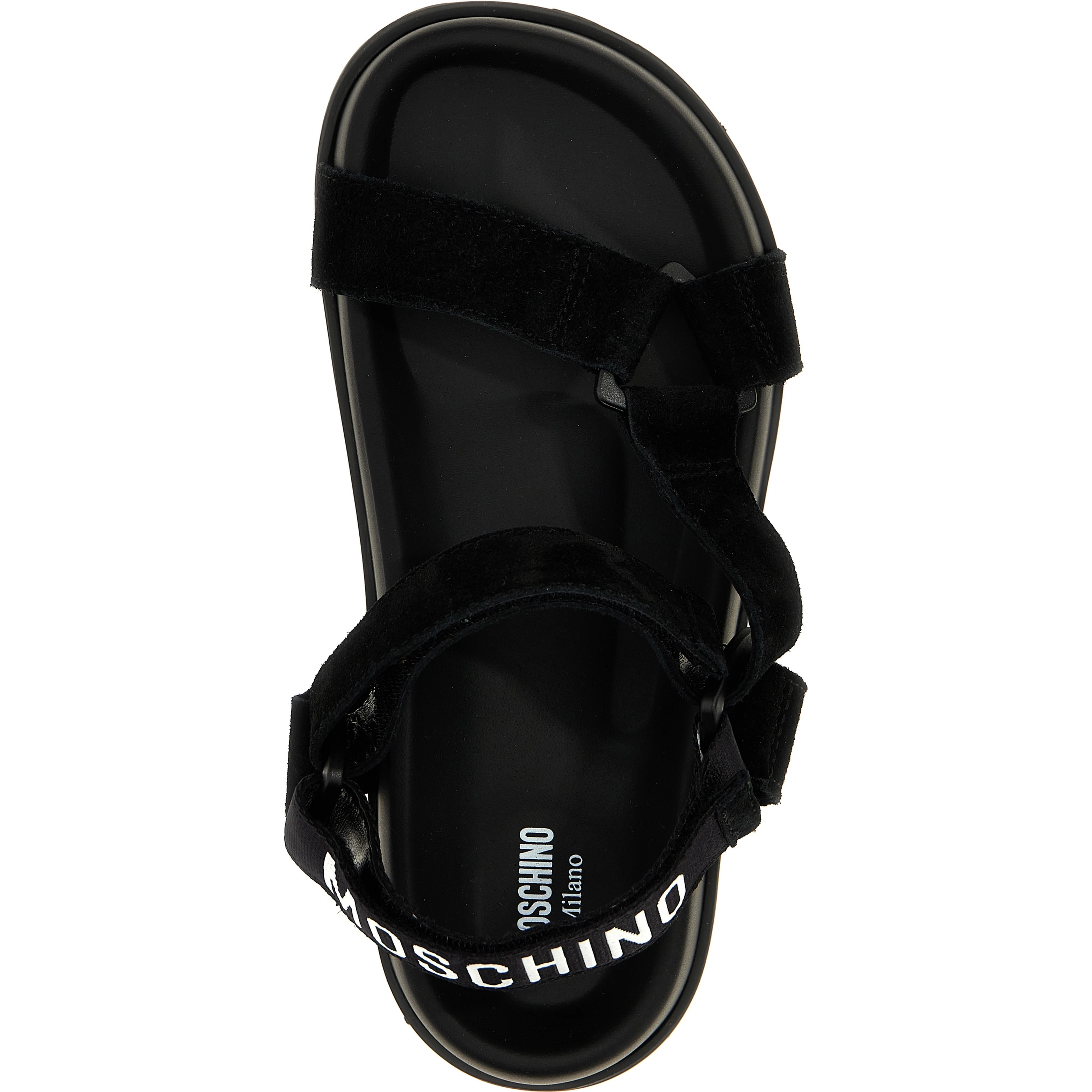 Black Calfskin Flat Sandals