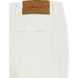 White Cotton Straight-Leg Jeans