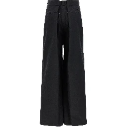 Black Cotton Casual Pants