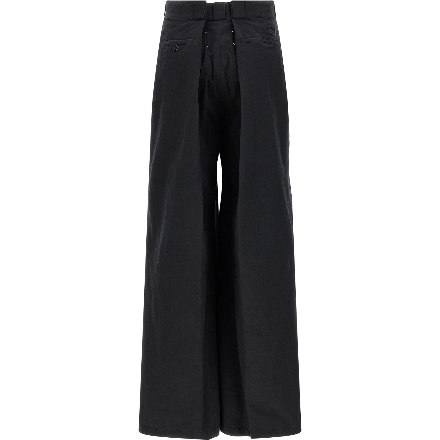 Black Cotton Casual Pants