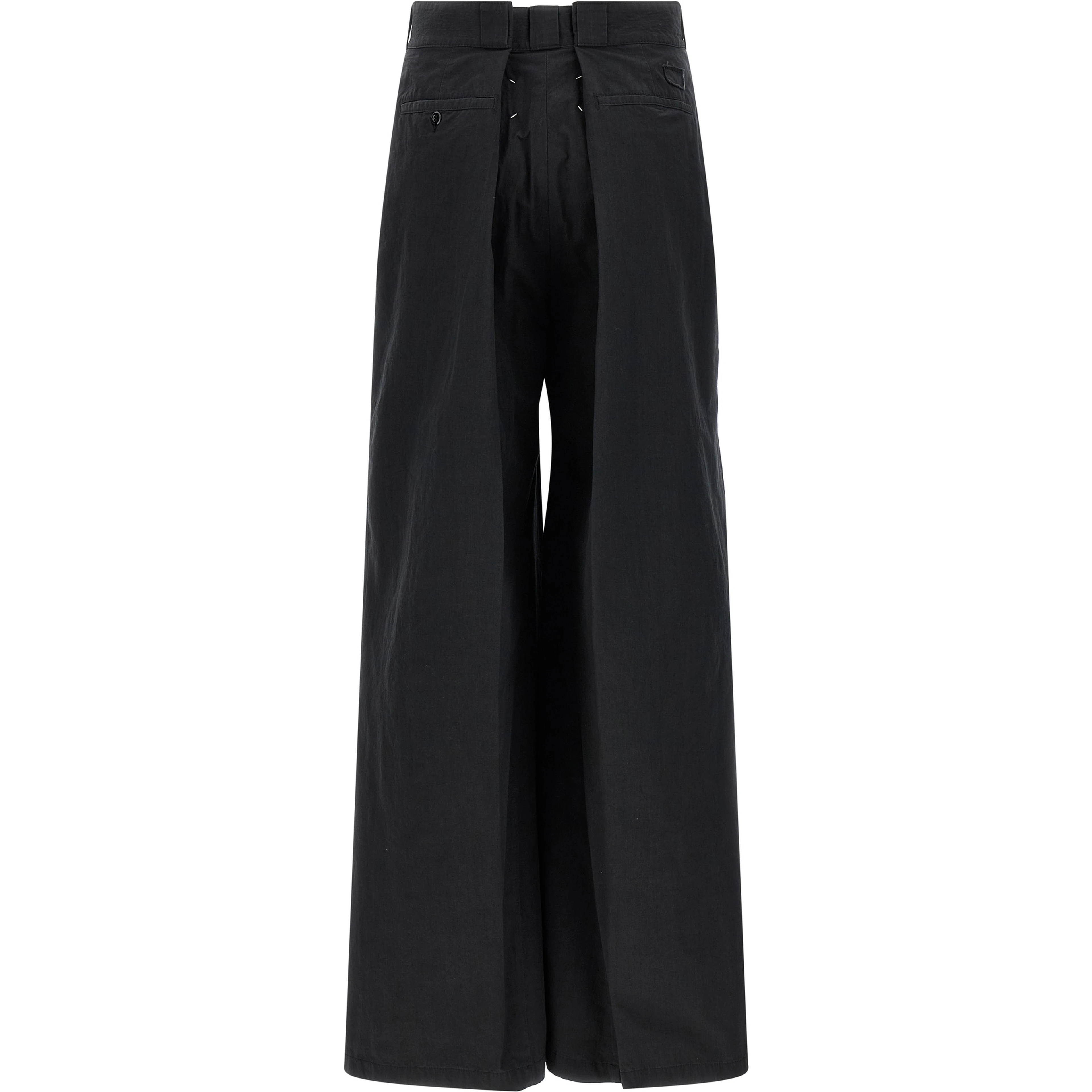 Black Cotton Casual Pants