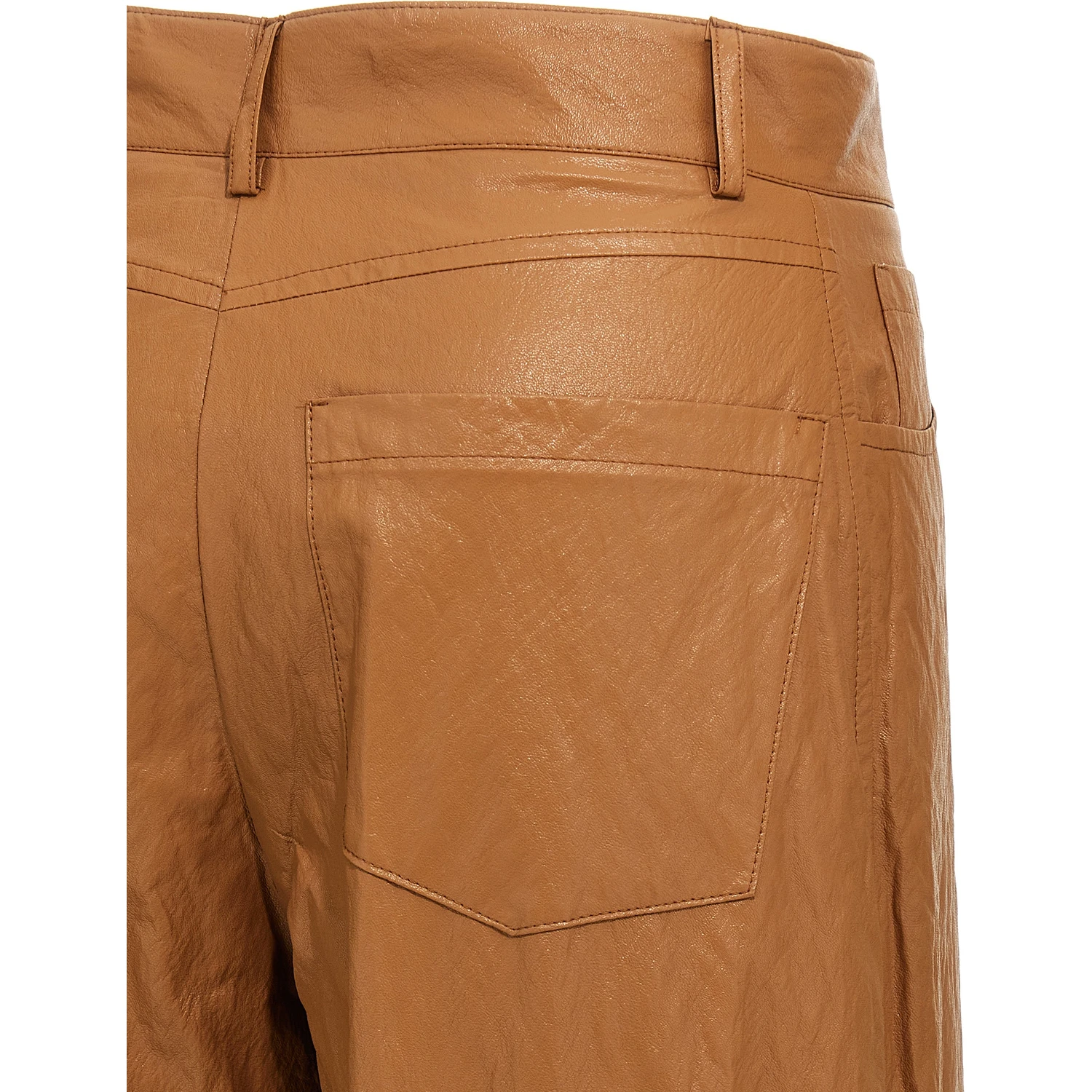 Brown Viscose Casual Pants