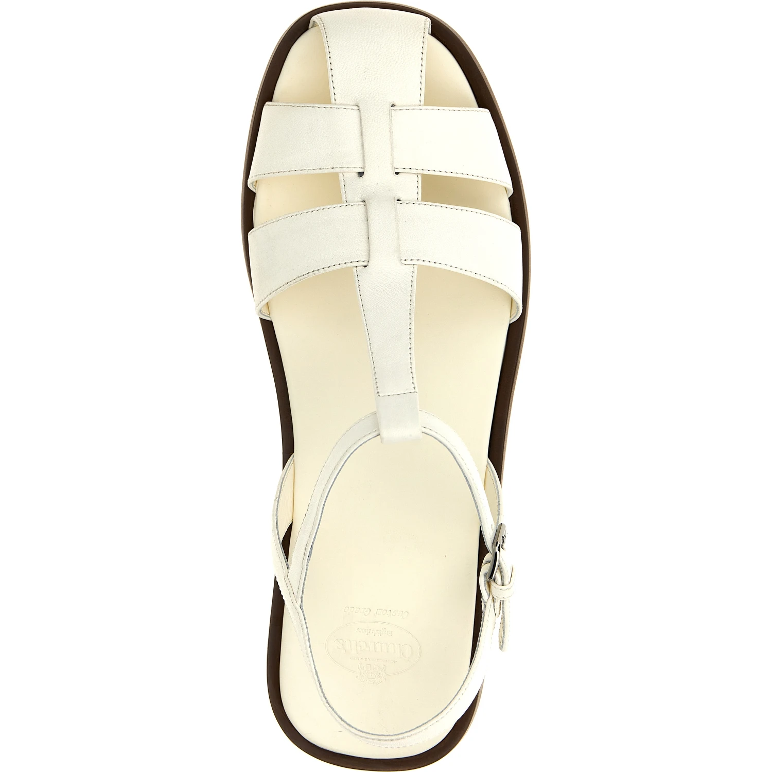 White Lamb Leather Flat Sandals