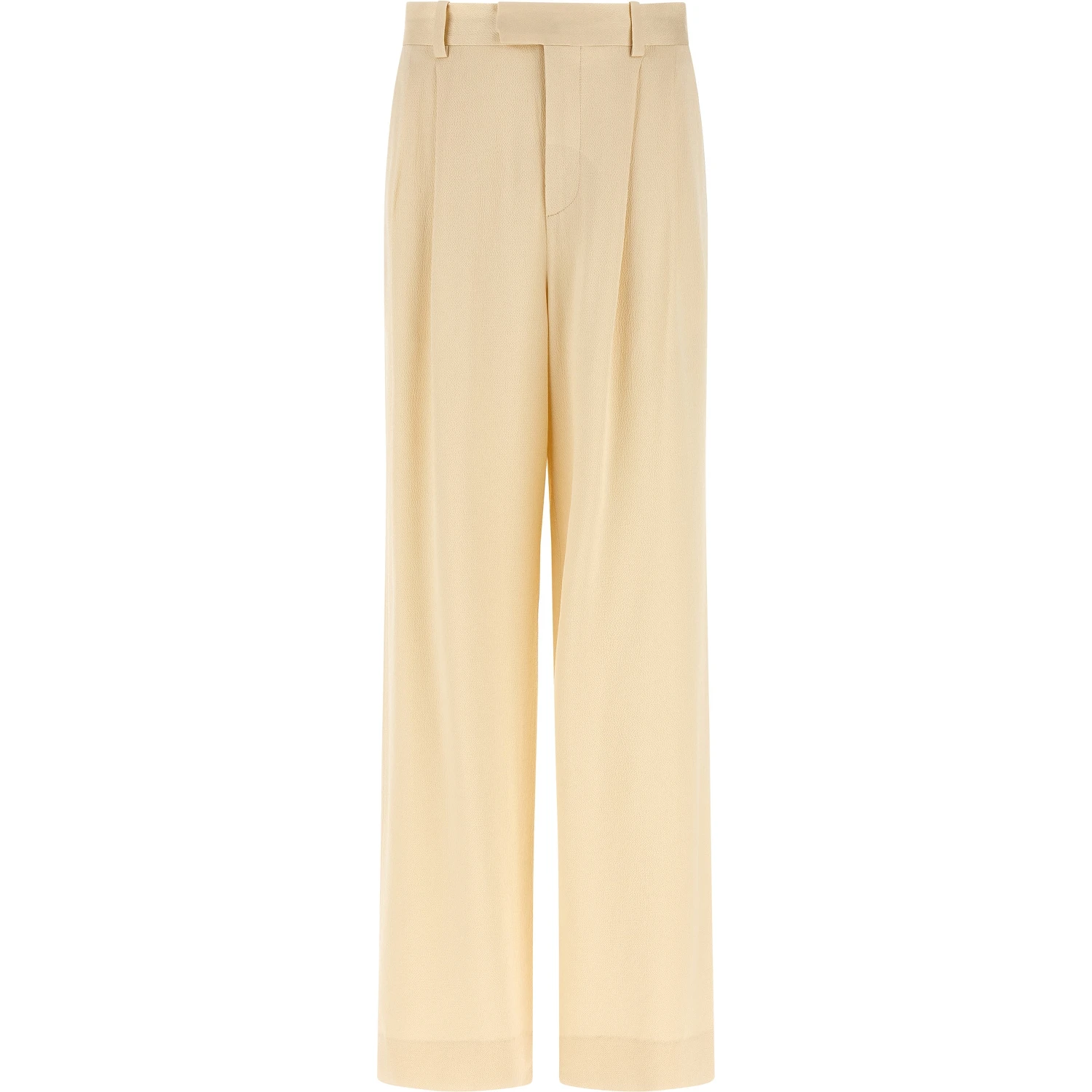 Beige Viscose Casual Pants