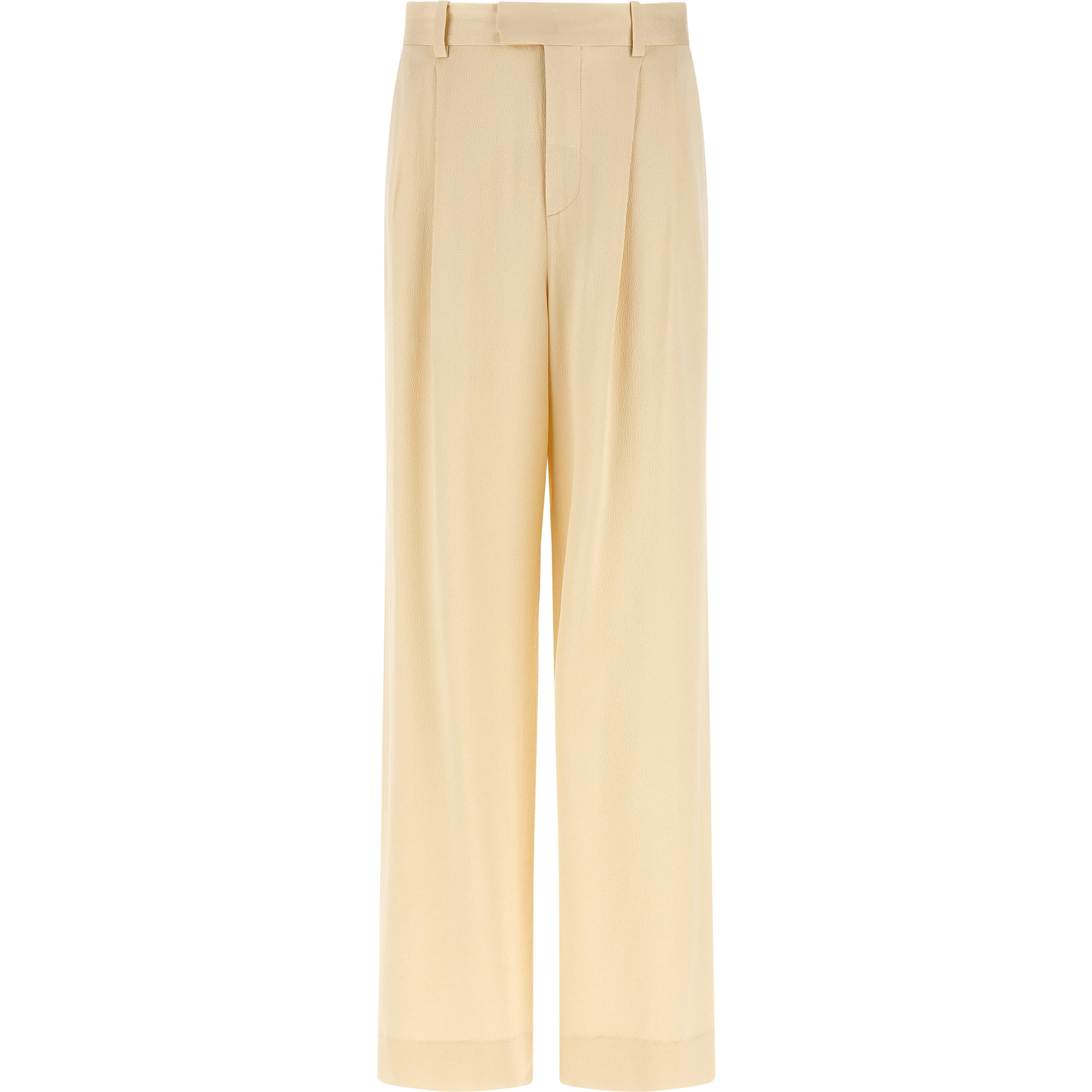 Beige Viscose Casual Pants