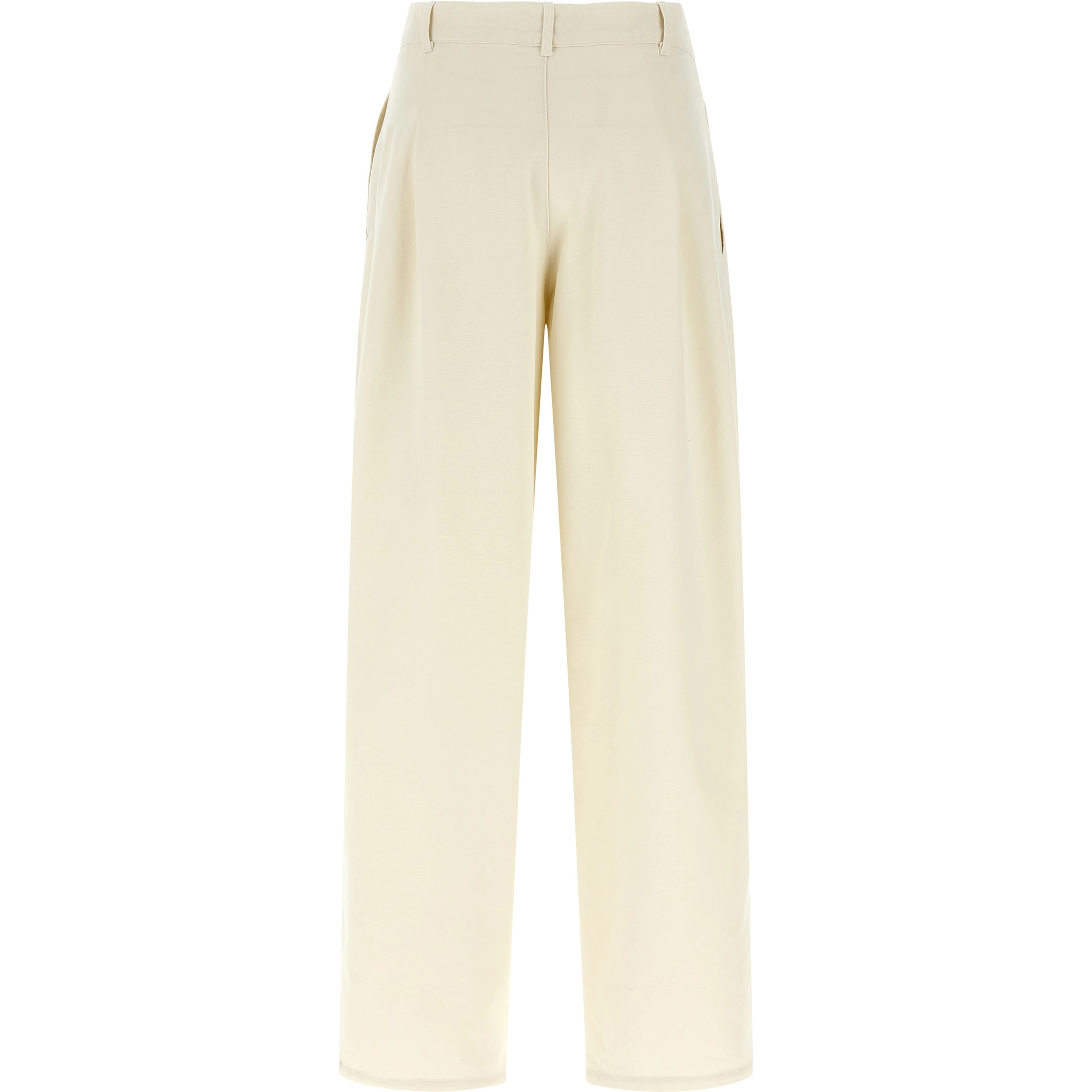 Beige Cotton Casual Pants