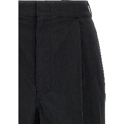 Black Cotton Casual Pants