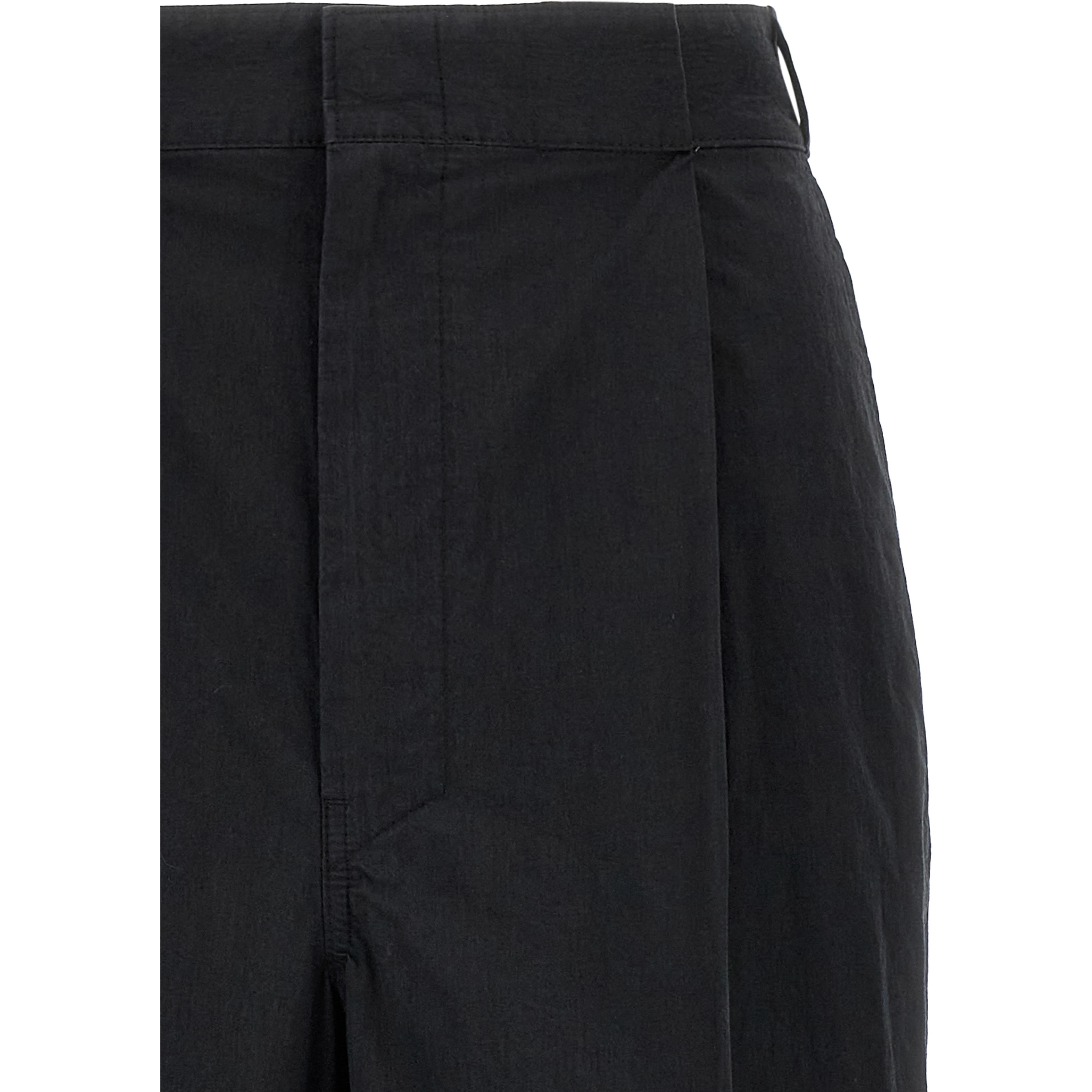 Black Cotton Casual Pants