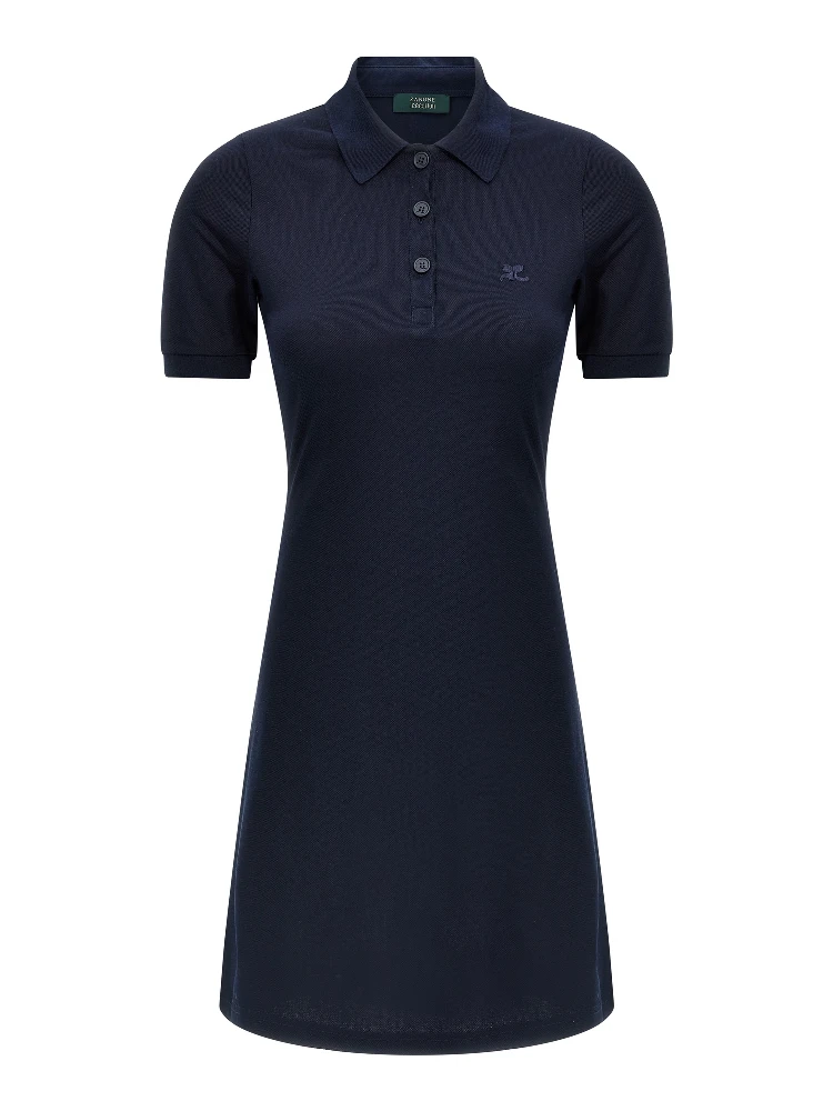 Blue Cotton Short Dress