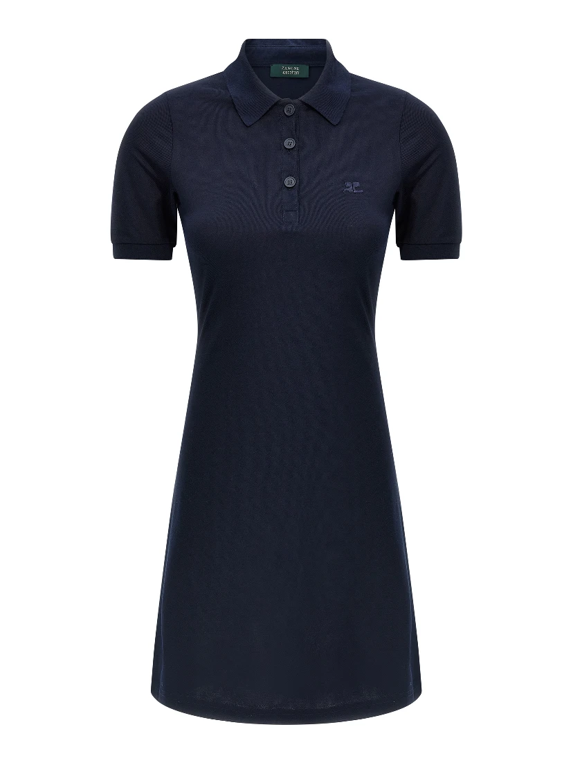 Blue Cotton Short Dress