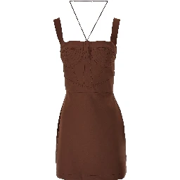 Brown Polyamide Short Dress