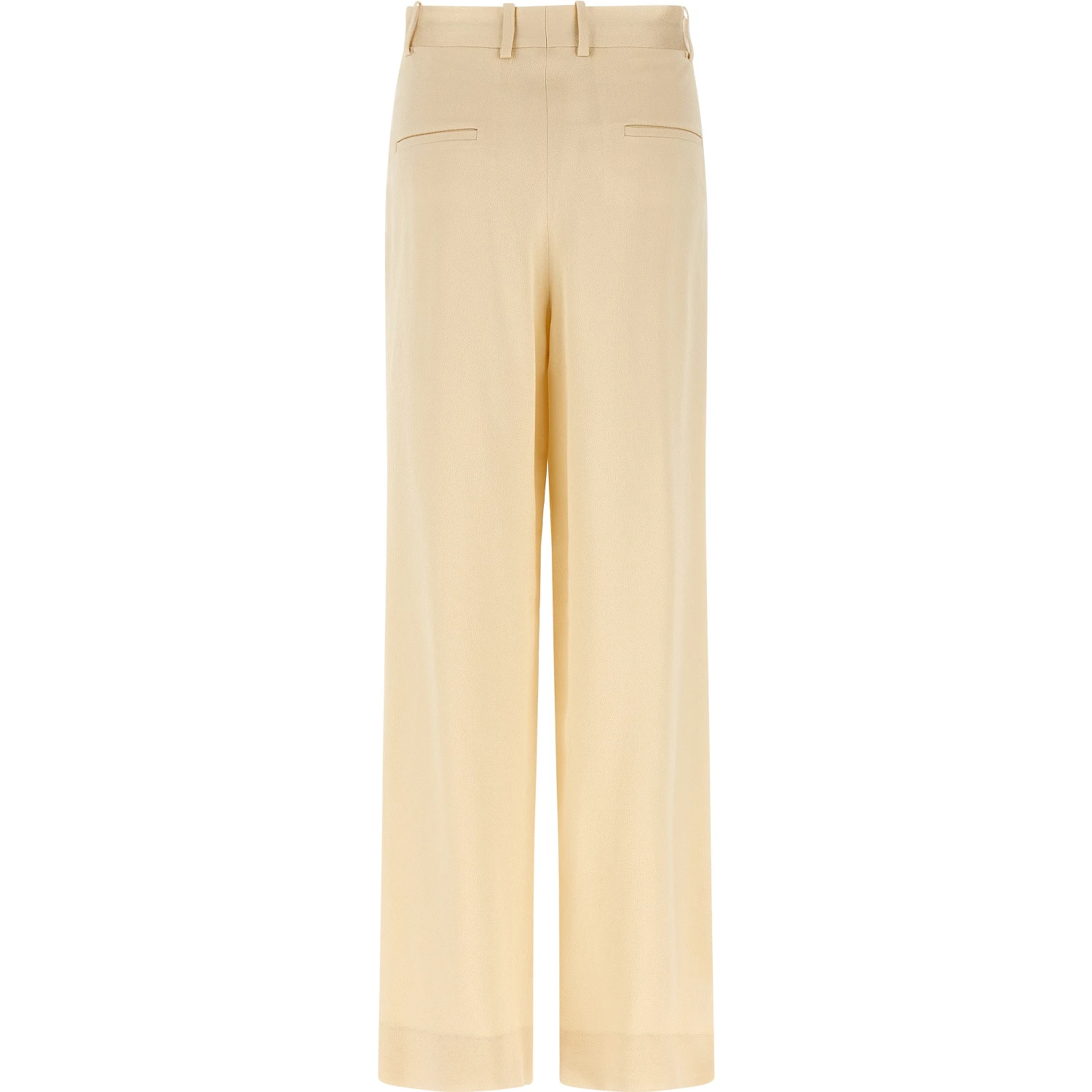 Beige Viscose Casual Pants